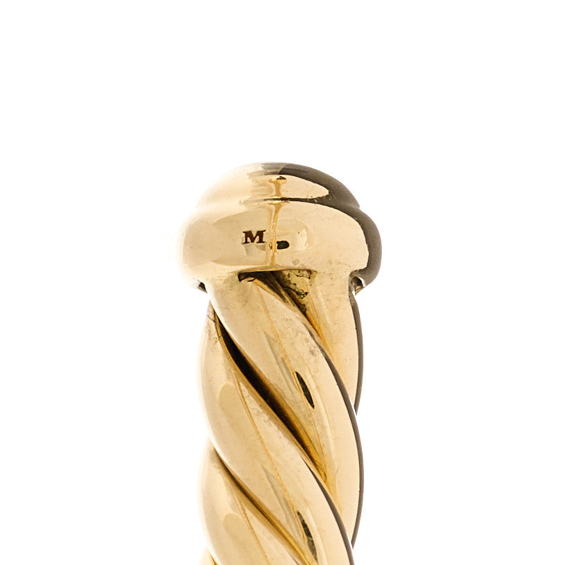18K Yellow Gold Diamond 4mm Cablespira X Station Cable Bracelet