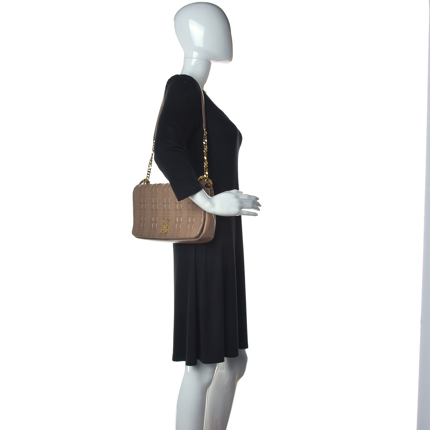 Burberry Lambskin Quilted Medium Lola Bag Camel 2 of 11