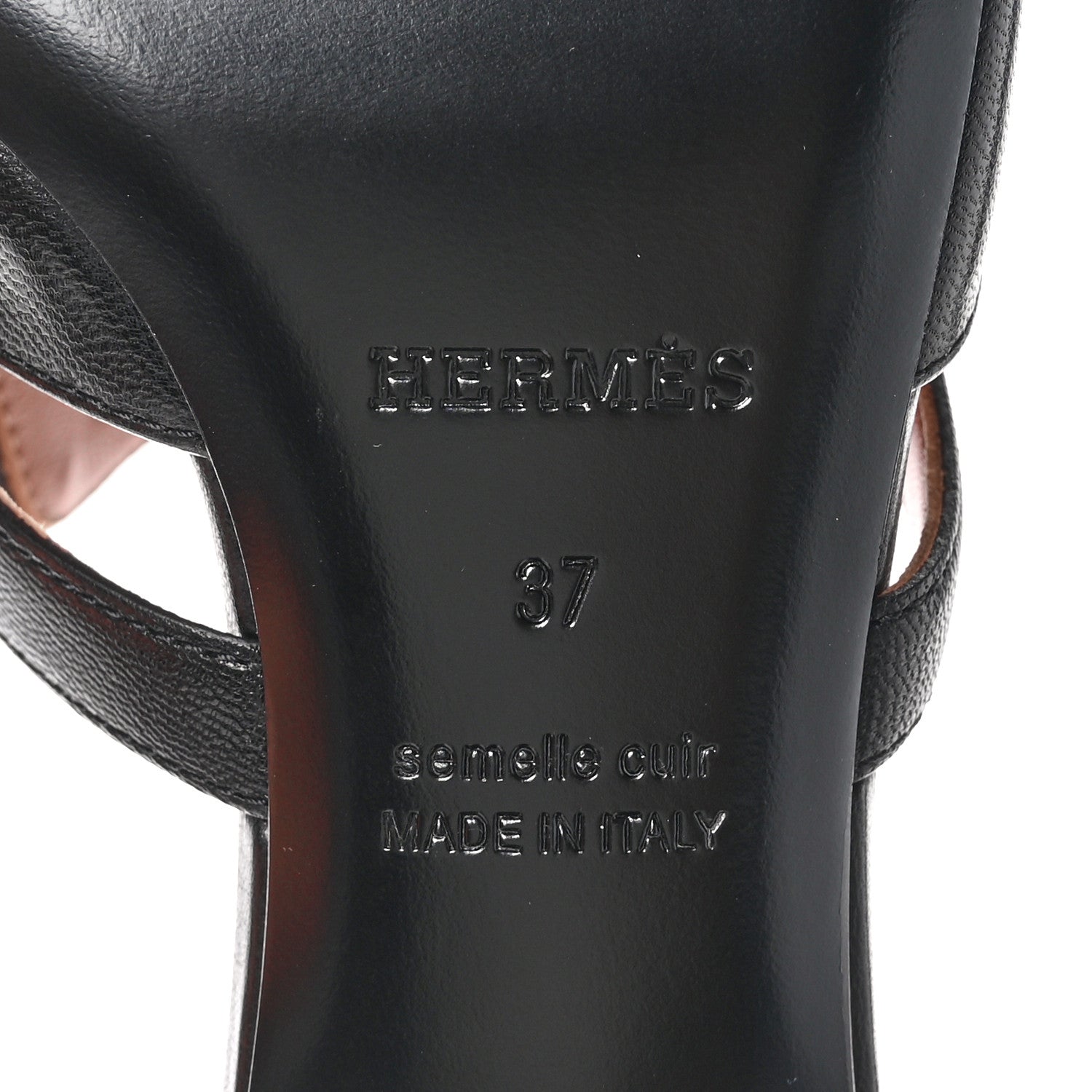 Hermes Goatskin Candy Sandals 37 Black 7 of 8