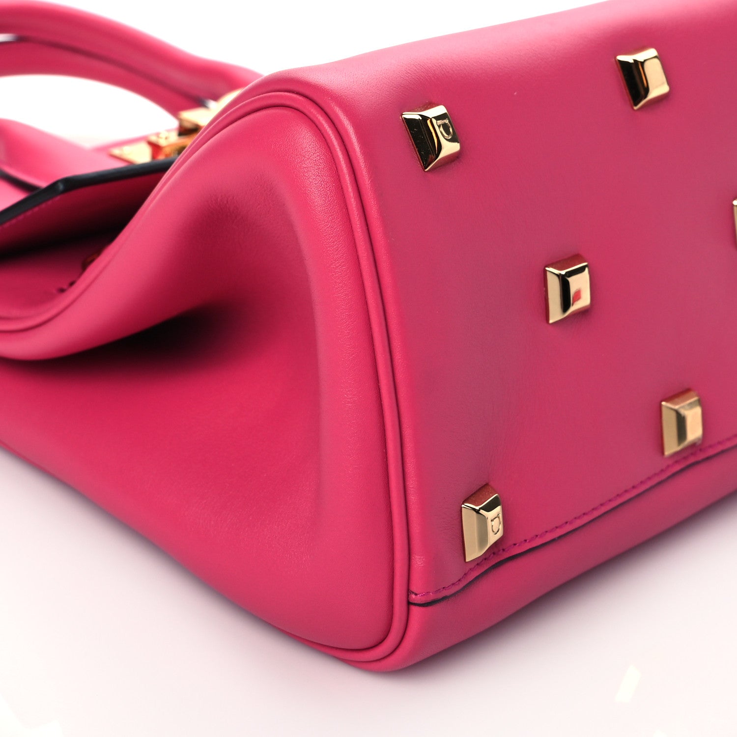 Salvatore Ferragamo Calfskin Medium Studio Bag Hot Pink 8 of 9