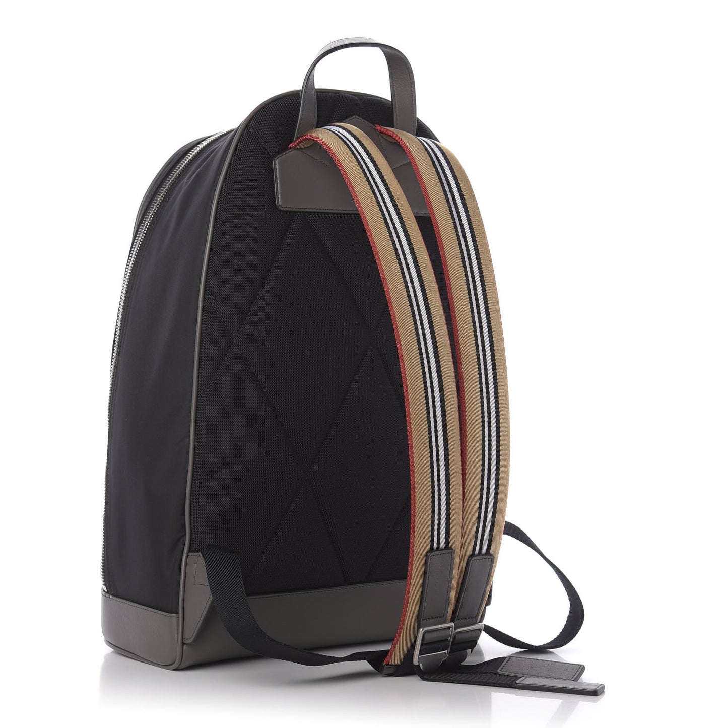 Nylon Calfskin Icon Stripe Backpack Black