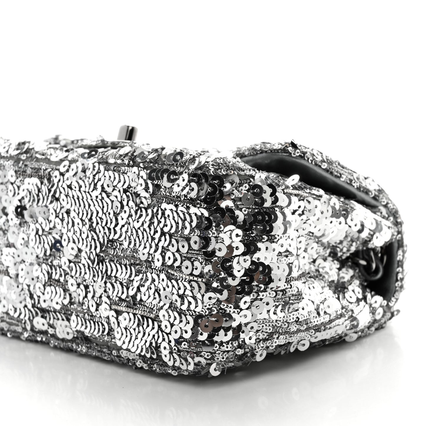 Sequin Mini Square Flap Silver