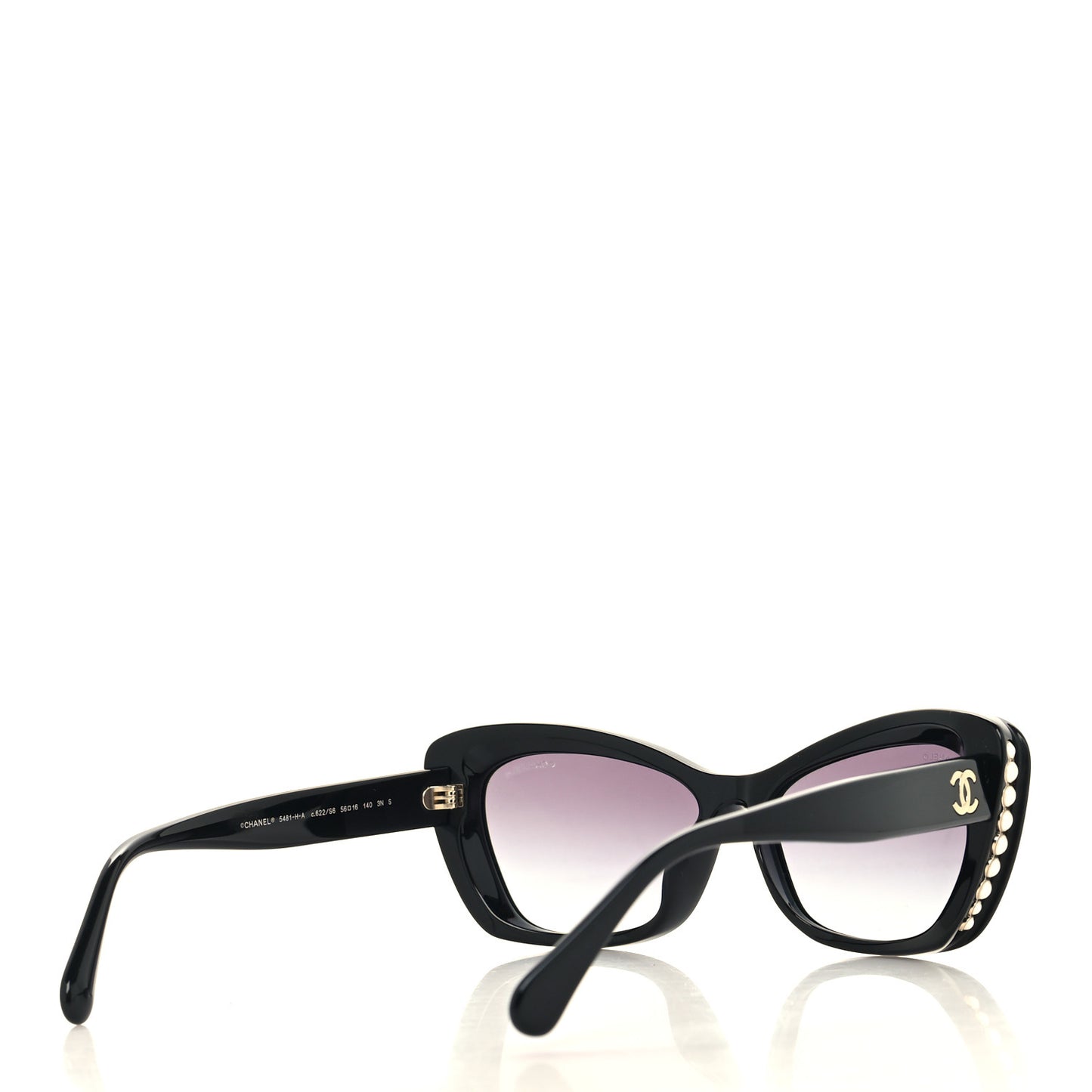 Acetate Pearl Cat Eye CC Sunglasses 5481-H-A Black