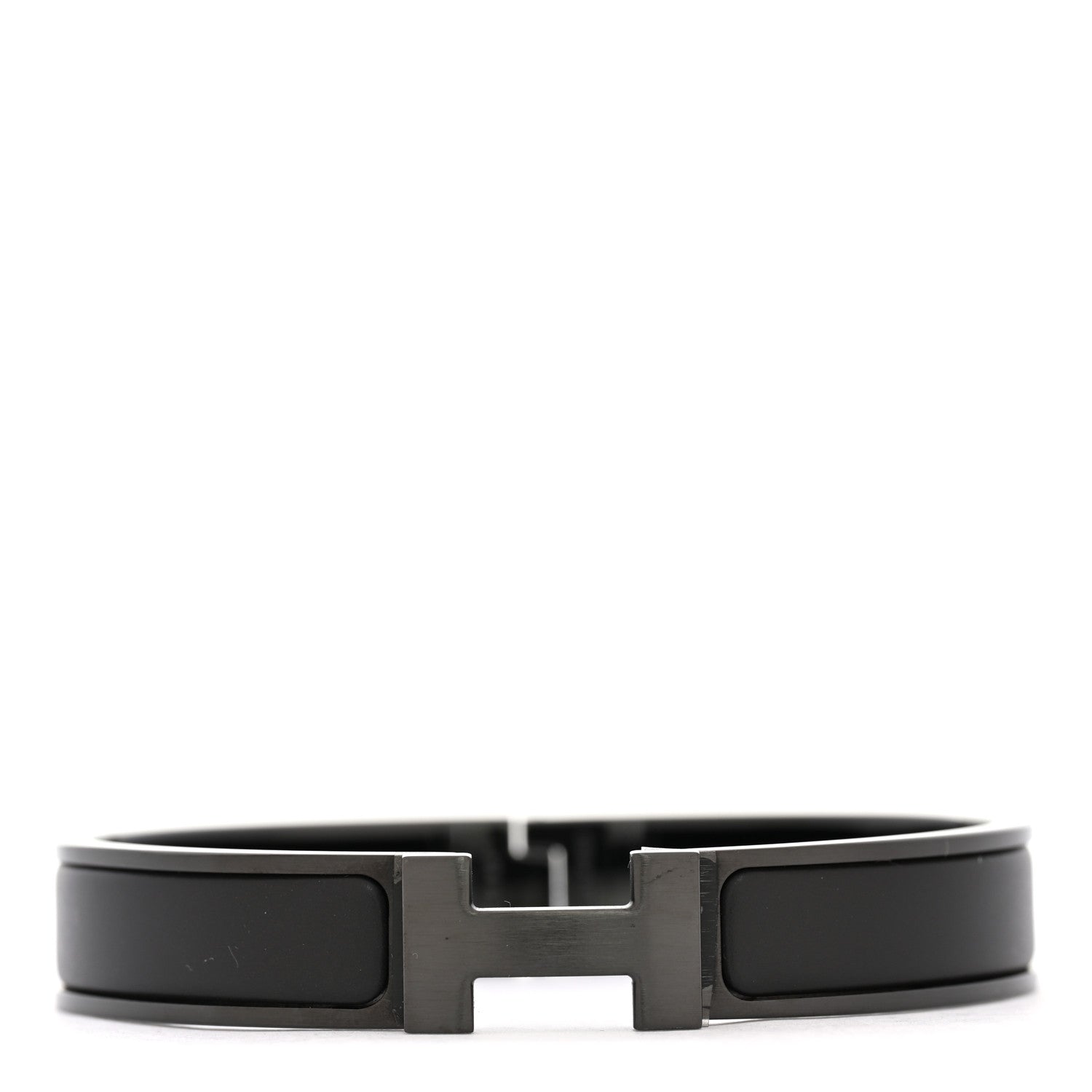 Hermes Matte Enamel Narrow Clic Clac HH Bracelet T5 So Black