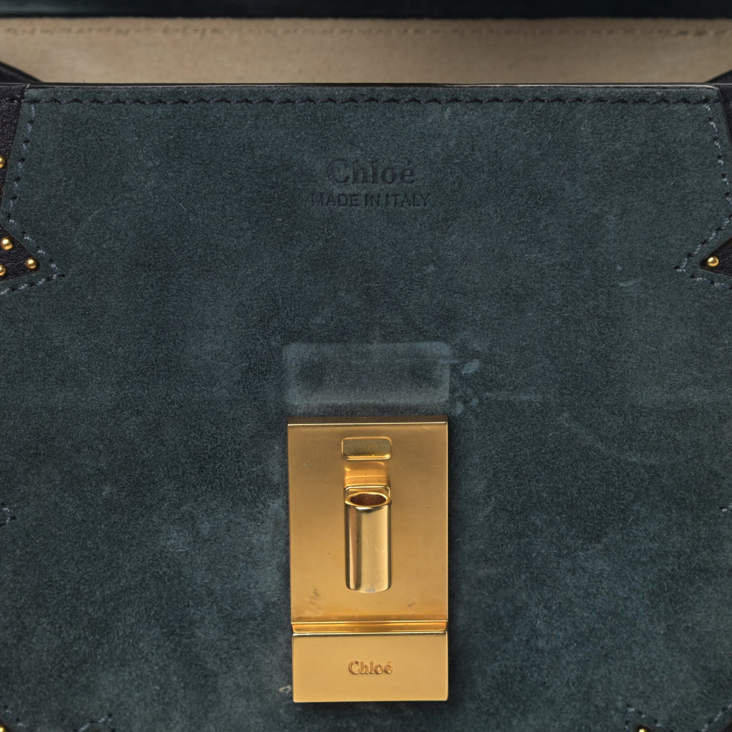 Suede Smooth Calfskin Studded Mini Drew Shoulder Bag Full Blue