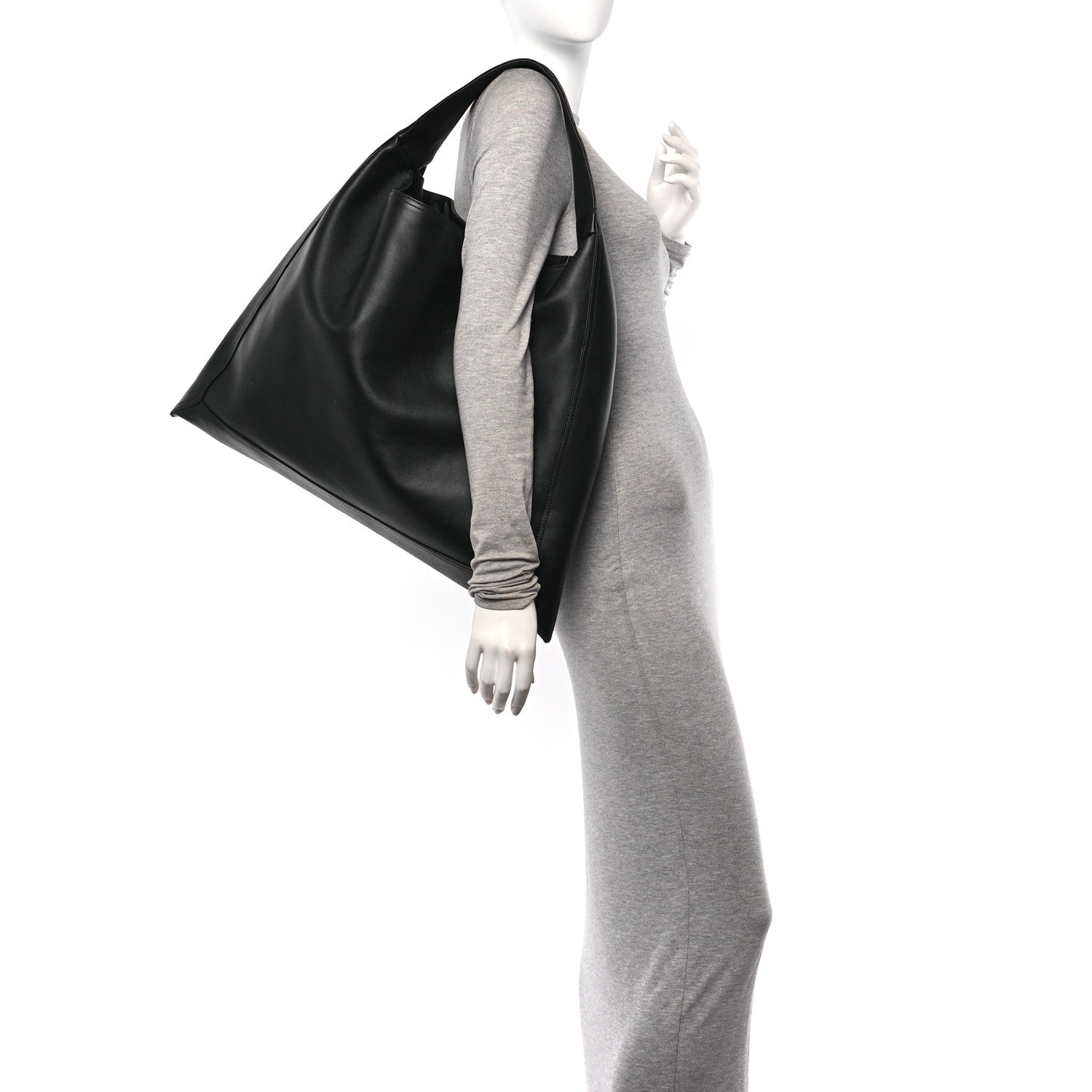 Bottega Veneta Silky Calfskin Large Hop Black 2 of 11