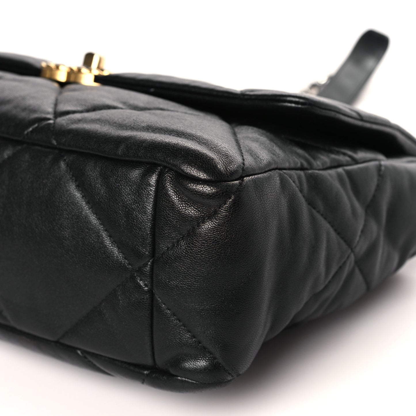 Lambskin Quilted Large Chanel 19 Flap Black