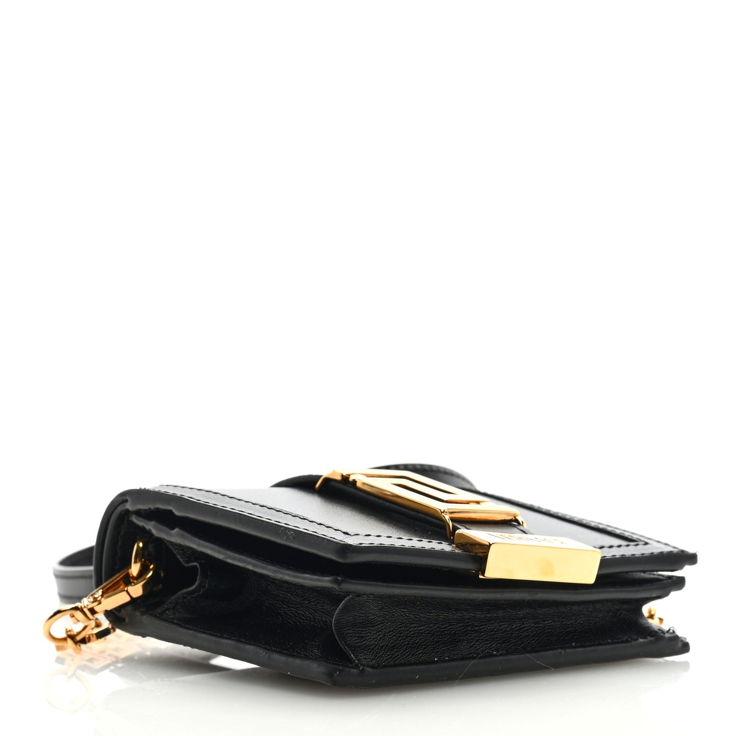 Calfskin Mini Greca Goddess Wallet On Chain Black