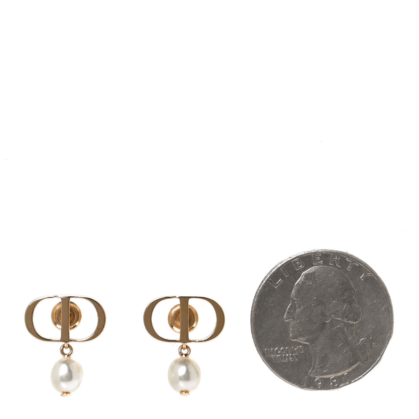 Pearl Logo Earrings Gold