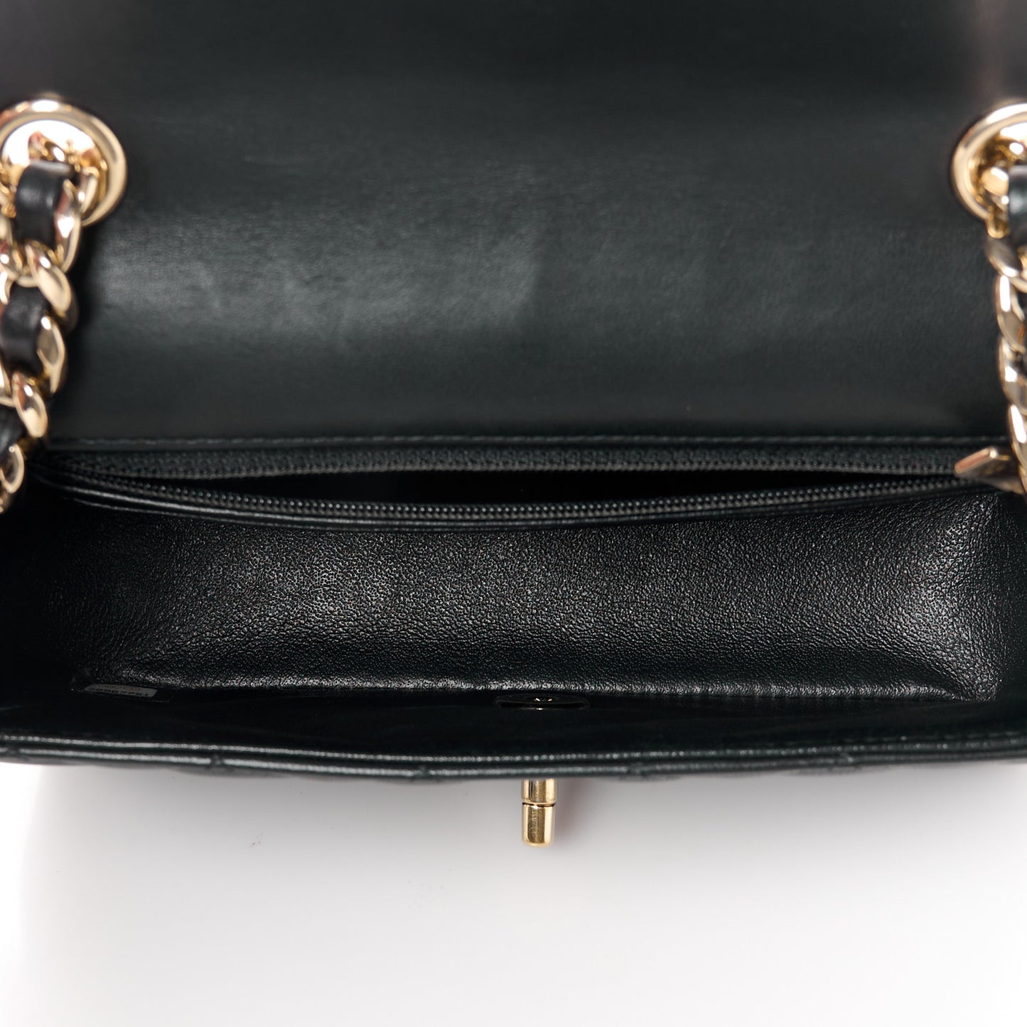 Lambskin Quilted Mini Coco Charms Rectangular Flap Black