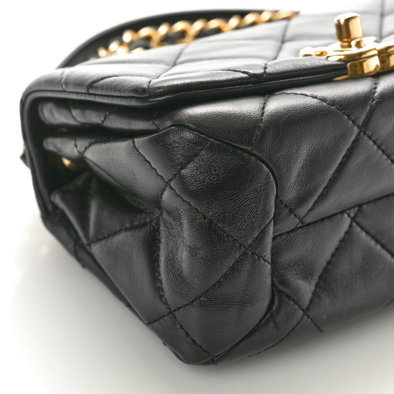 Chanel Lambskin Quilted Mini Color Match Flap Black 9 of 10