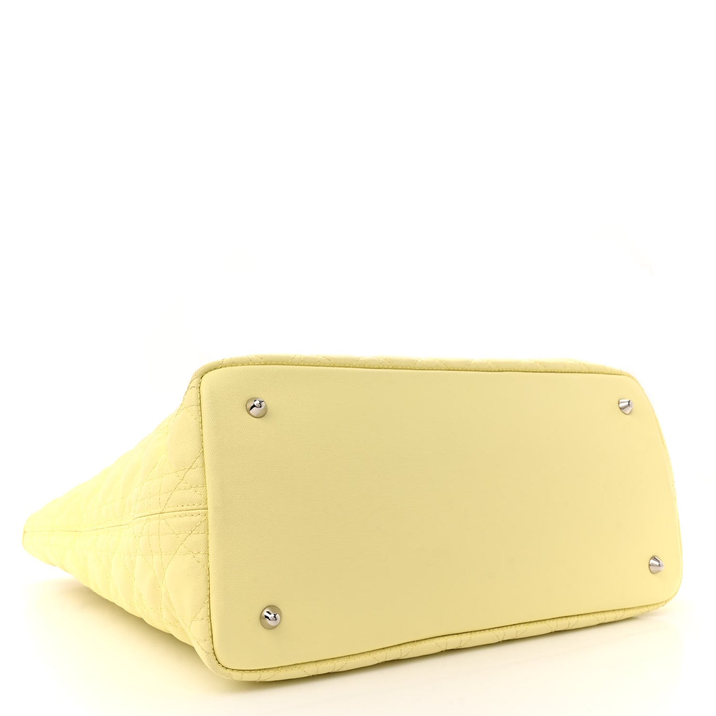 Coated Canvas Cannage Medium Panarea Tote Light Yellow