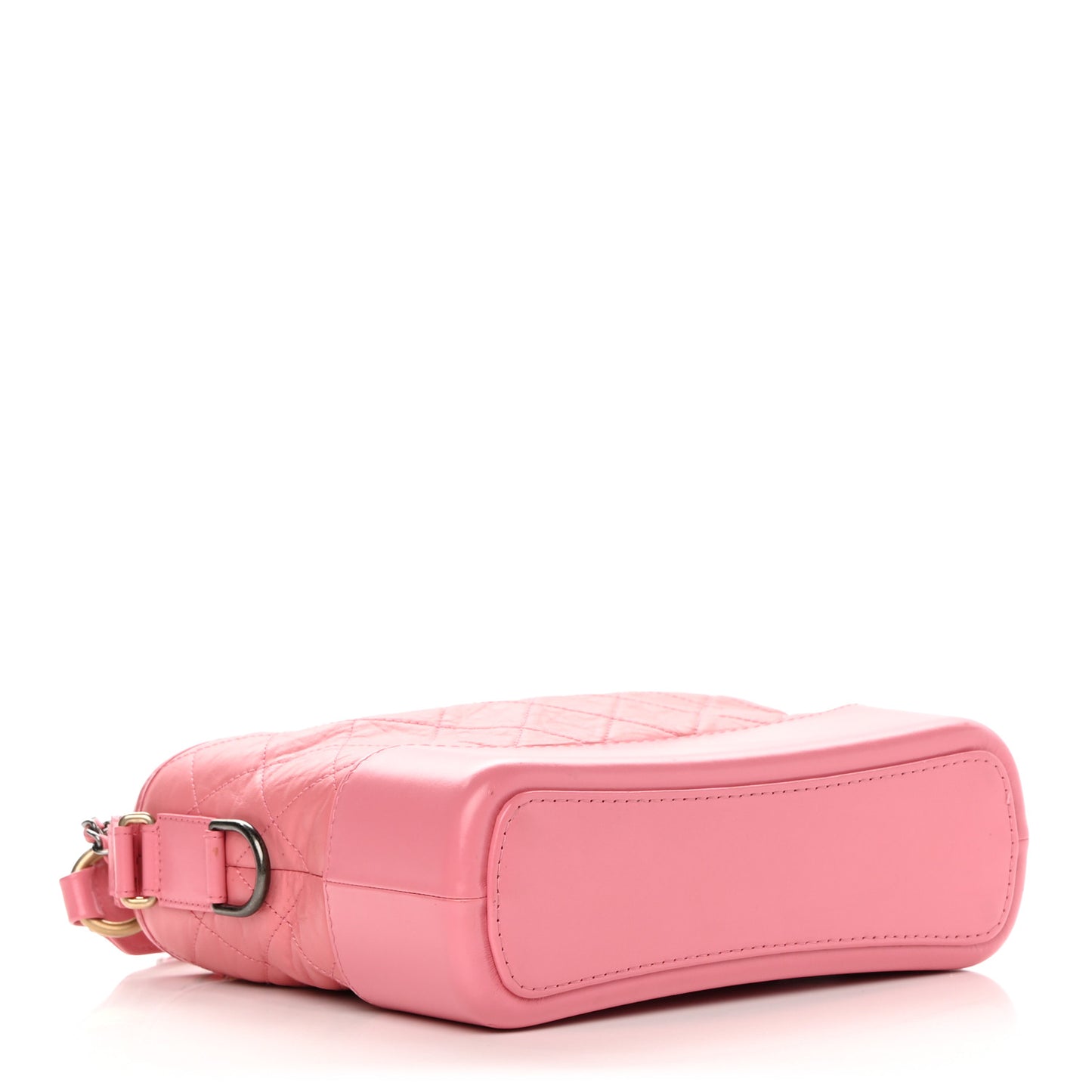 Aged Calfskin Quilted Medium Gabrielle Logo Hobo Rose