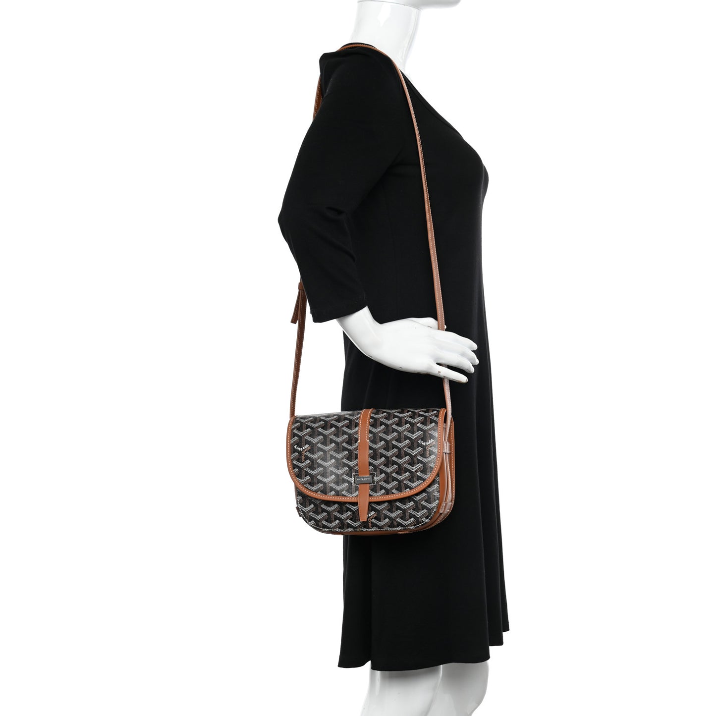 Goyardine Belvedere II PM Messenger Bag Black Gold