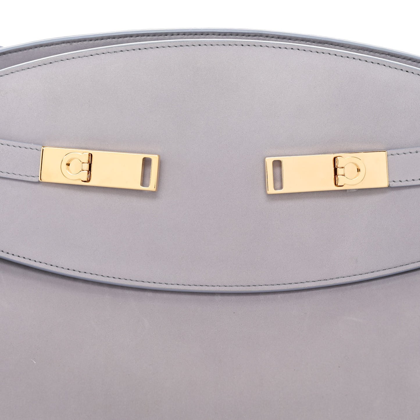 Calfskin Large Hug Pouch Fog Gray
