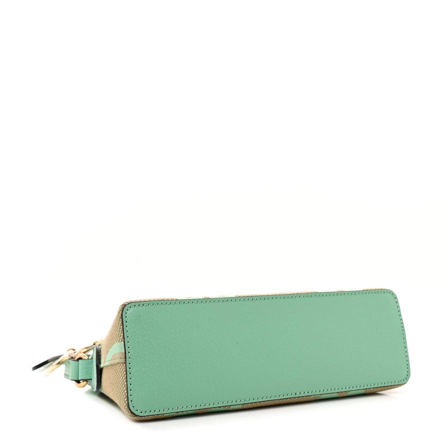 Monogram Jumbo GG Textured Dollar Calfskin Small Ophidia Dome Shoulder Bag Beige Pepperlight Mint