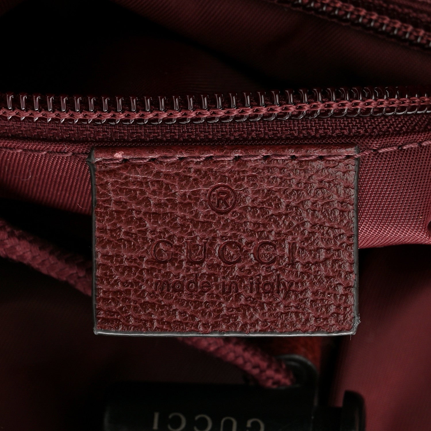 Gucci GG Monogram Script Logo Large Double Pocket Backpack Sahara Rubino Bordeaux 6 of 14