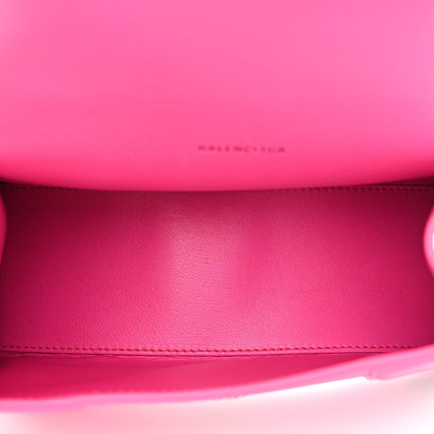 Smooth Calfskin Graffiti Hourglass Top Handle Bag XS Acid Fuchsia Black