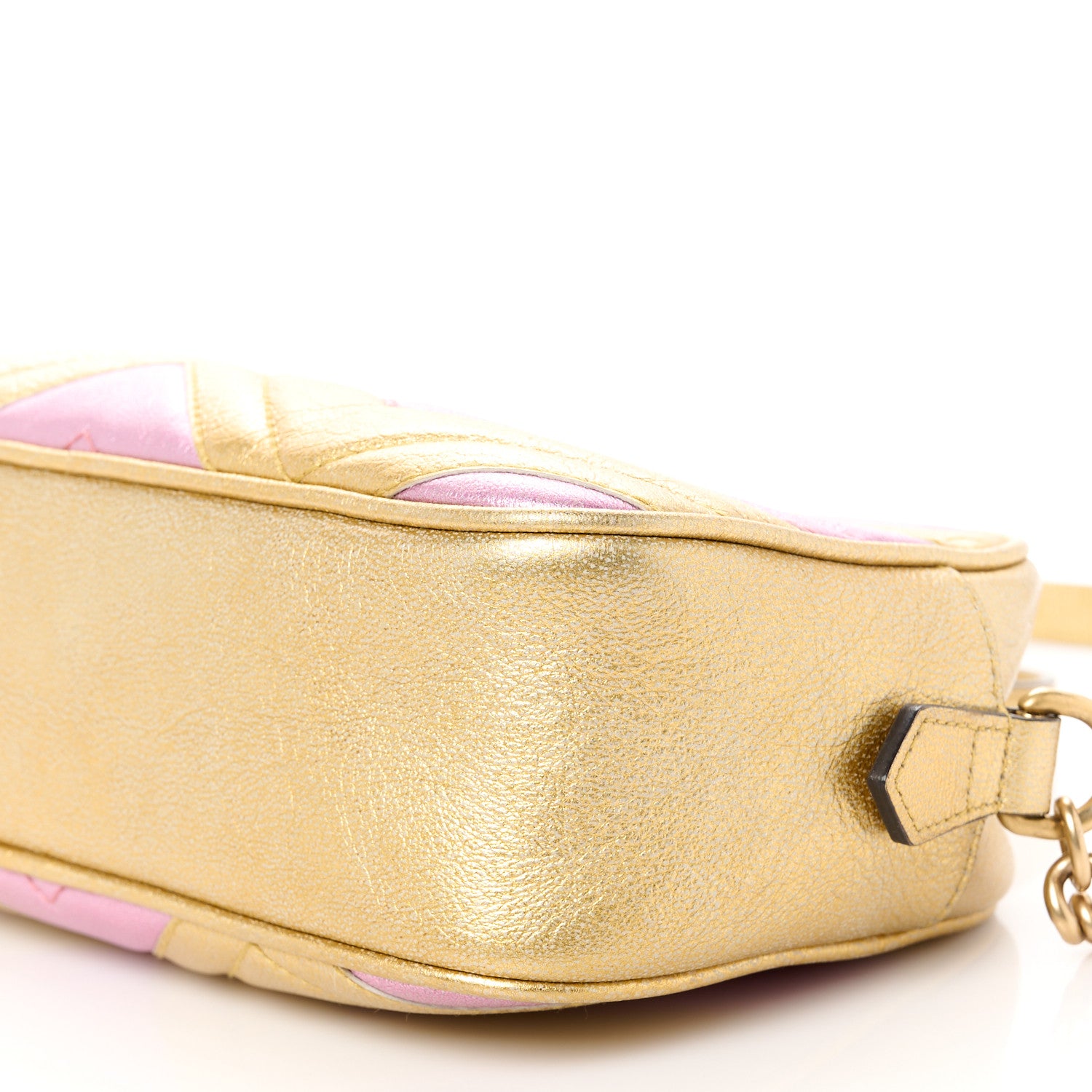 Gucci Metallic Nappa Matelasse Heart Small GG Marmont Chain Shoulder Bag Oro Vecchio Rosa 11 of 12