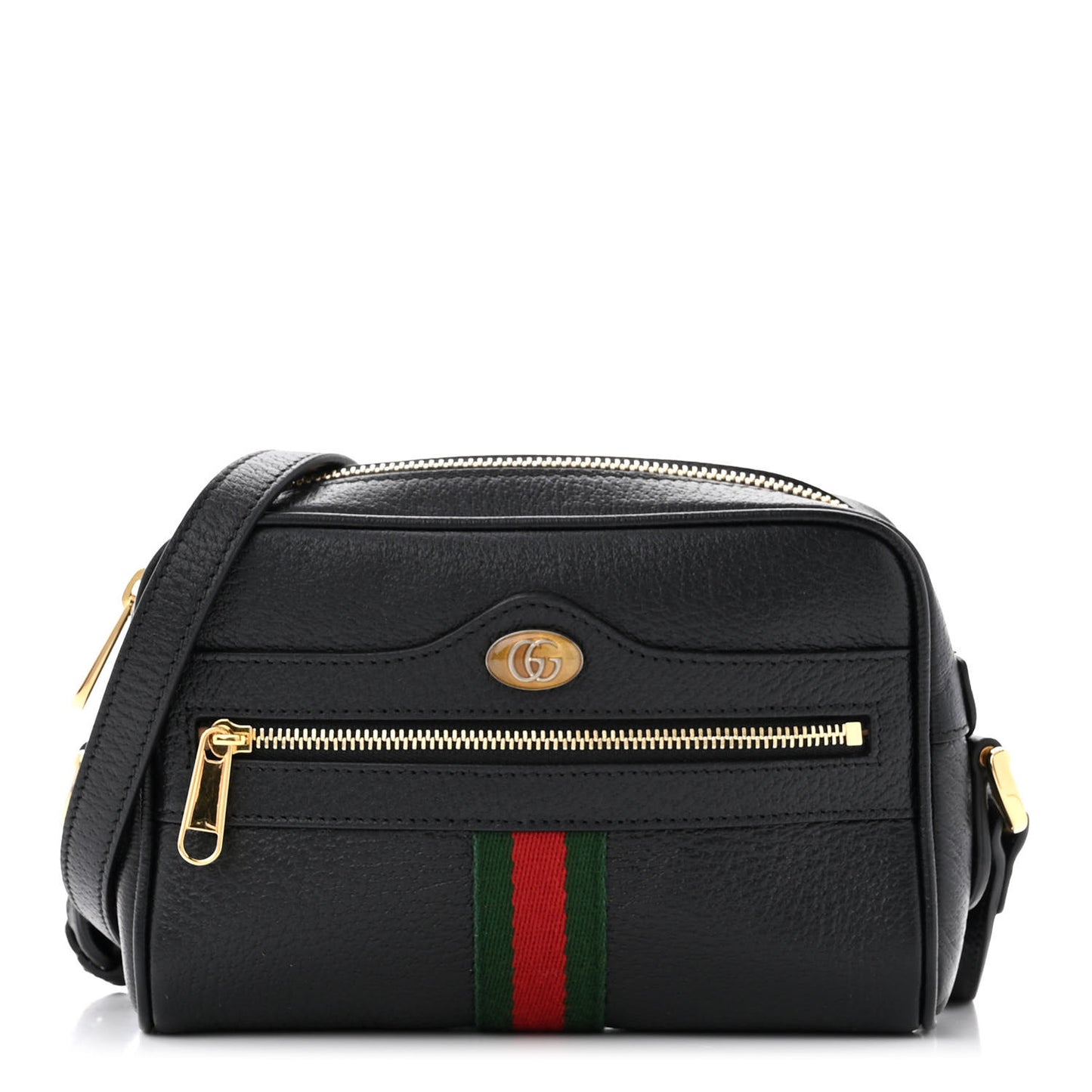 Calfskin Web Mini Ophidia Shoulder Bag Black