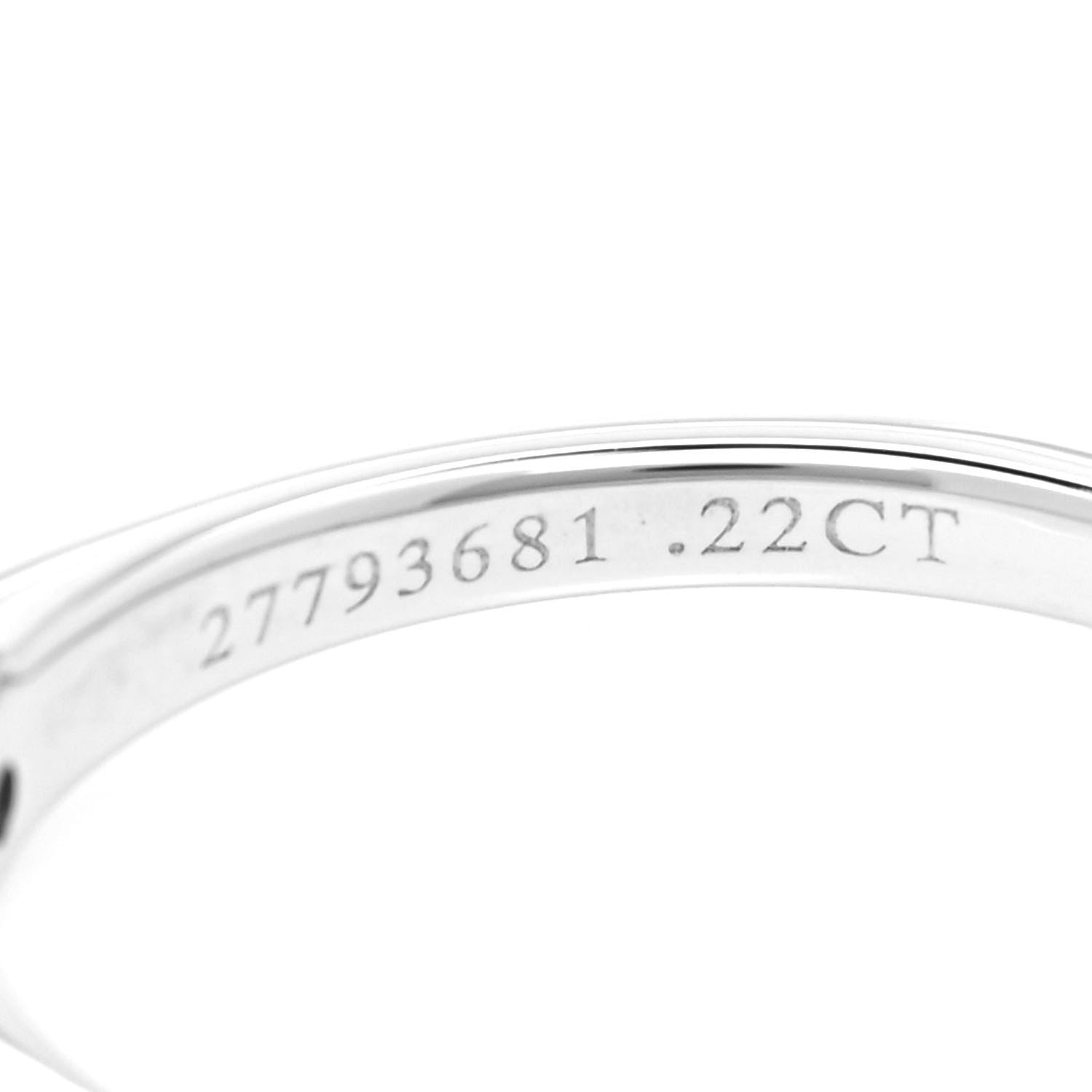 Tiffany Platinum Diamond .22ct Solitaire Engagement Ring 50 5.5 5 of 5
