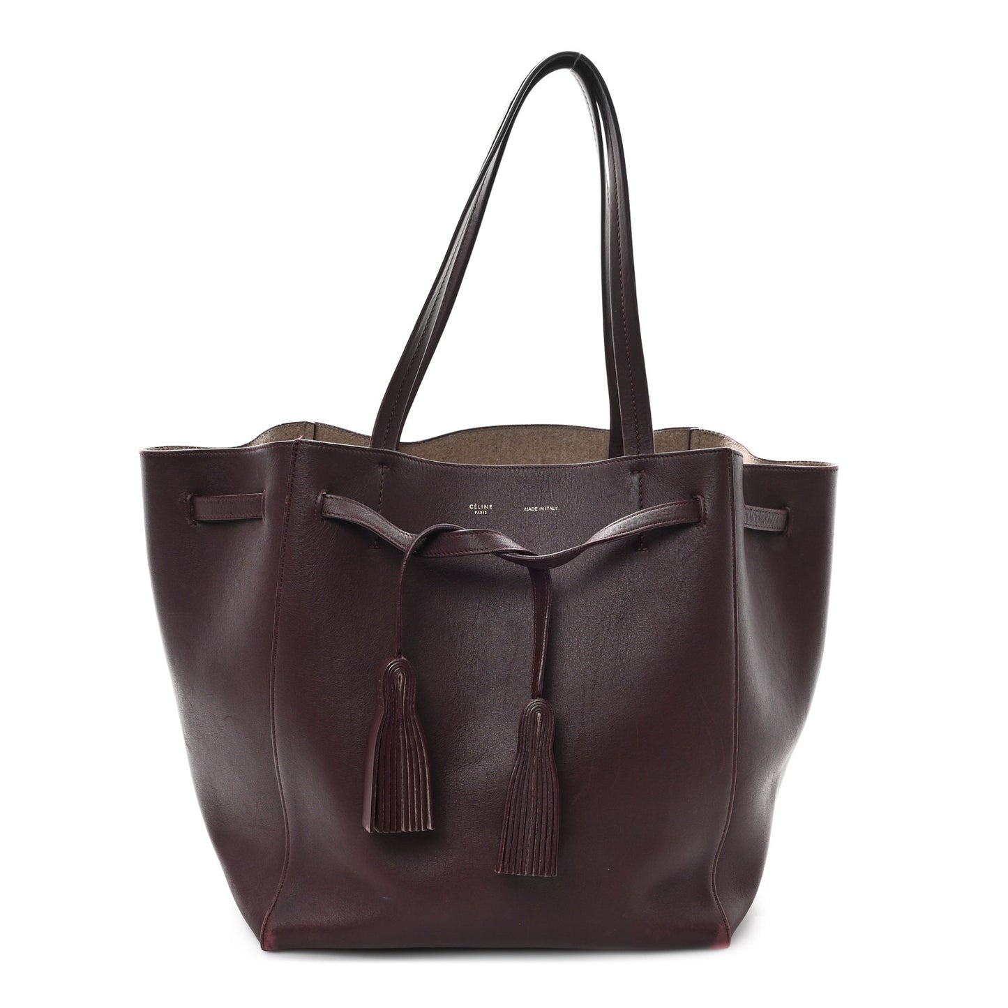 Soft Calfskin Medium Belt Cabas Phantom Burgundy
