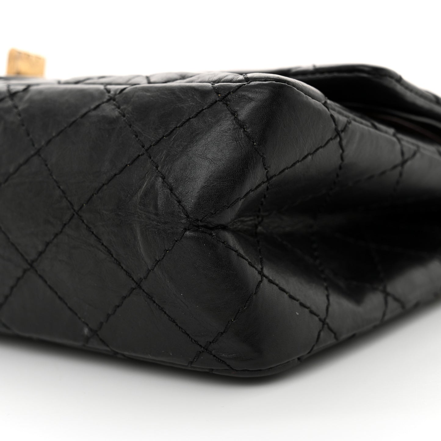 Aged Calfskin Quilted 2.55 Reissue 225 Flap Black
