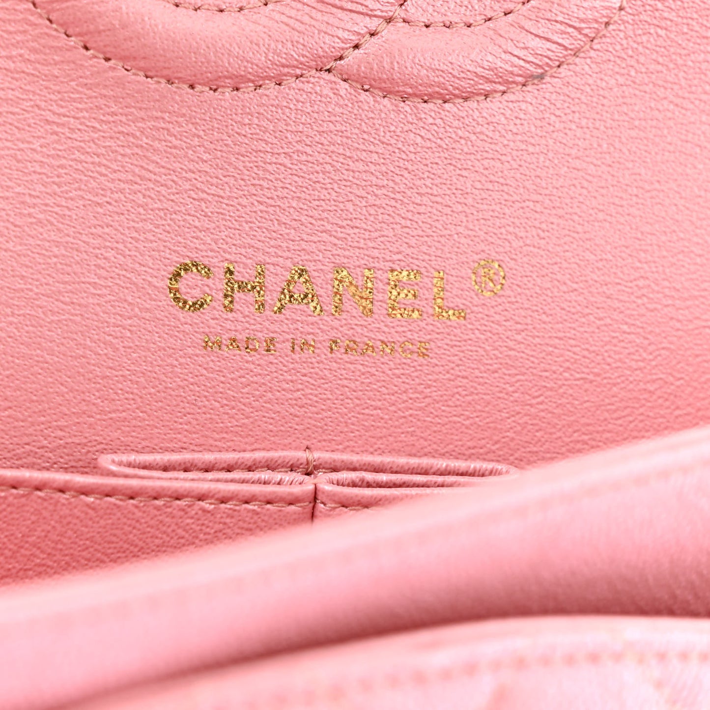 Iridescent Caviar Quilted Medium Double Flap Rose Pink