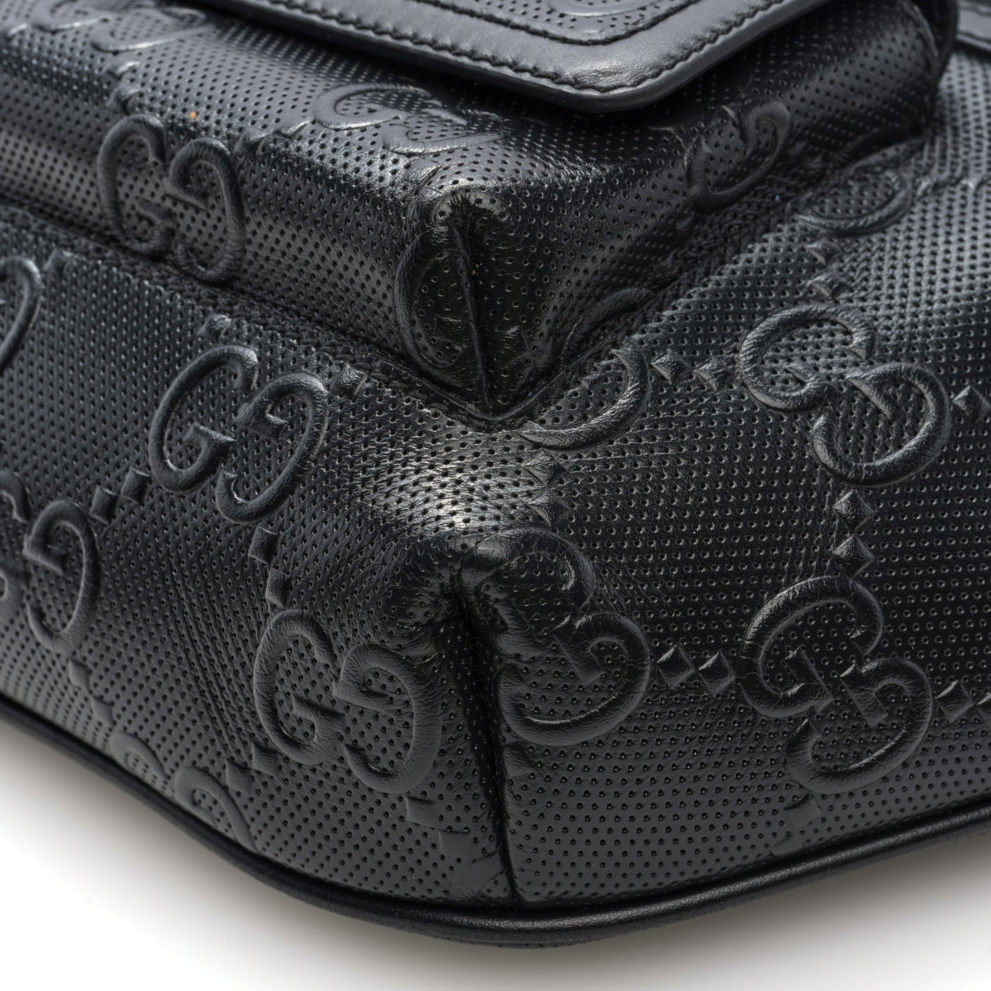 Calfskin GG Tennis Embossed Pocket Belt Bag Black