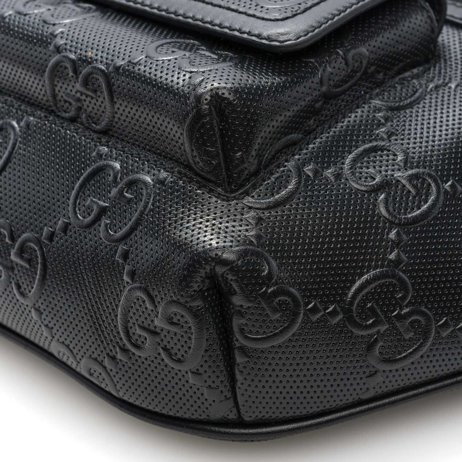 Gucci Calfskin GG Tennis Embossed Pocket Belt Bag Black 10 of 10