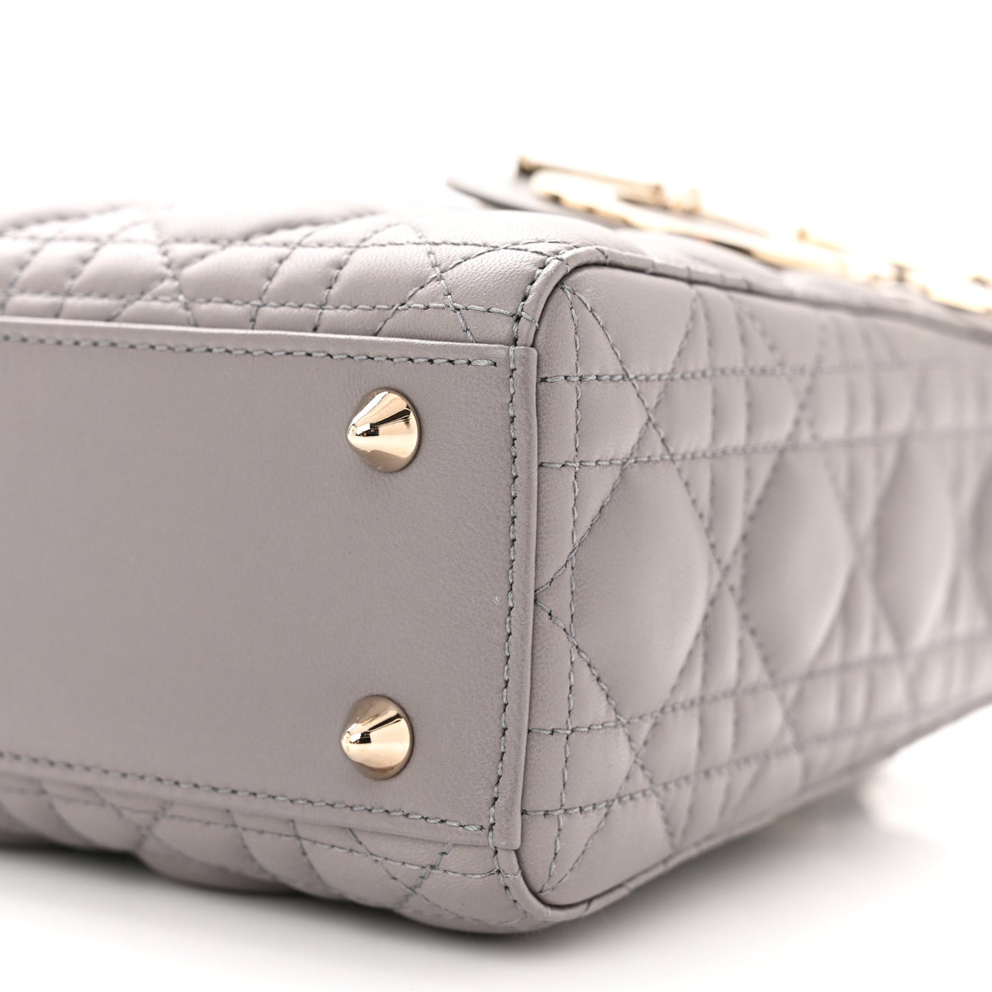 Lambskin Cannage Small My ABCDior Lady Dior Grey
