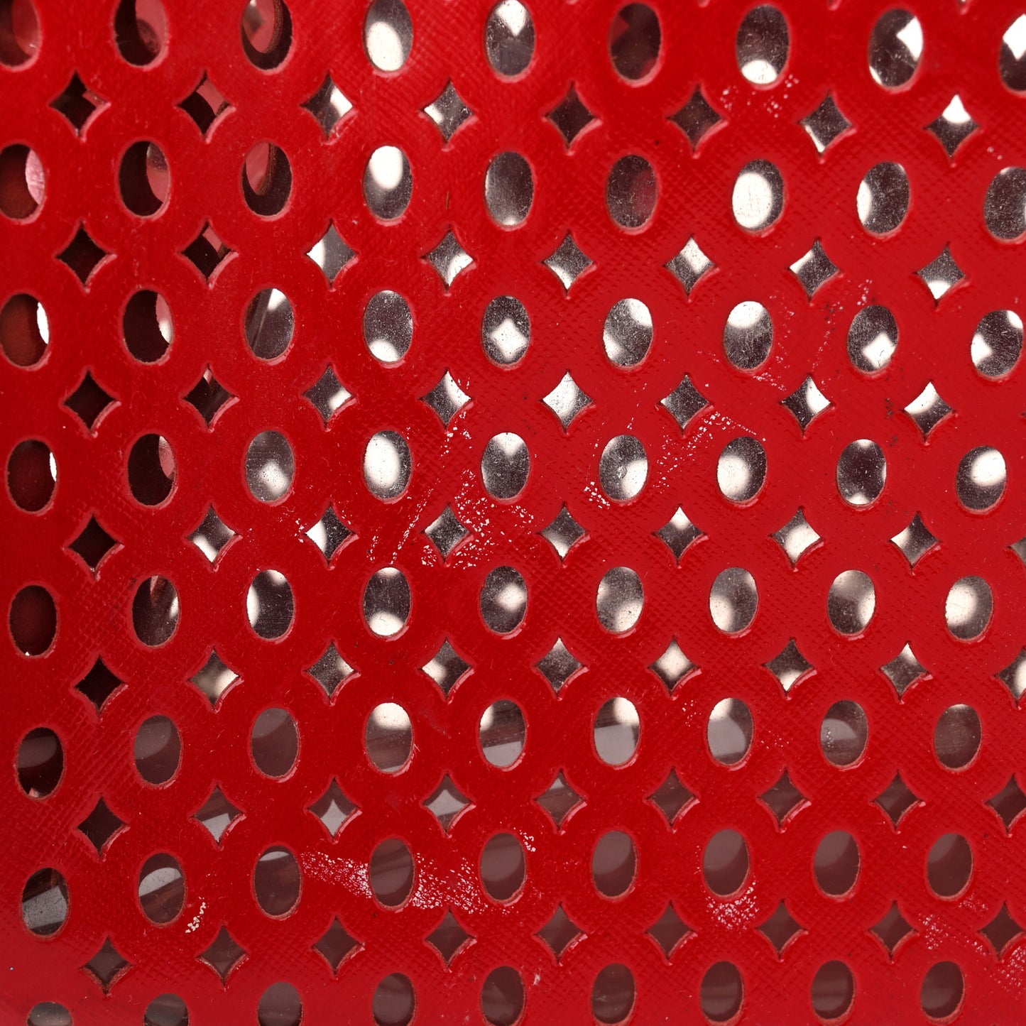 Saffiano Perforated Tote Red