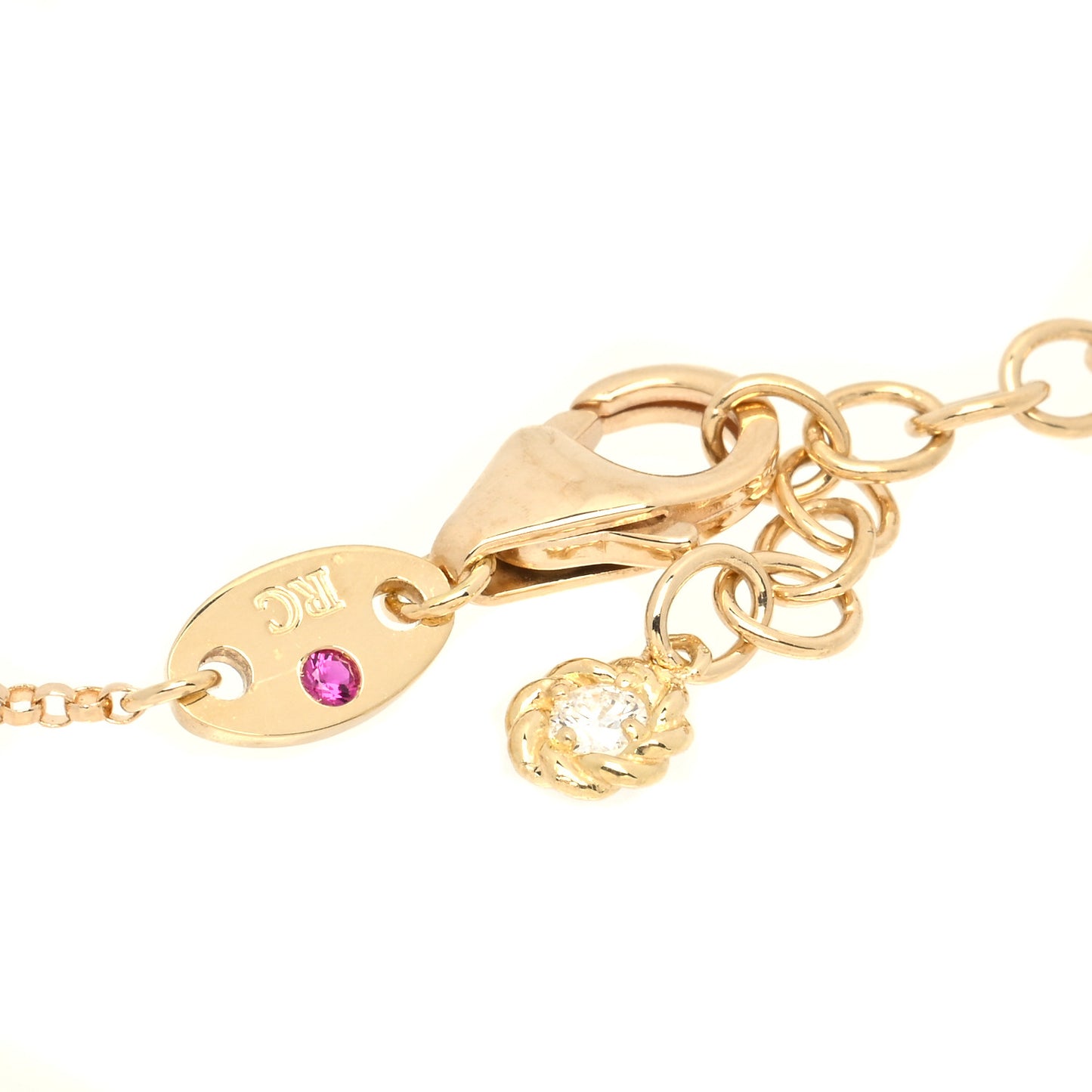 18K Yellow Gold Diamond Barocco Y Drop Necklace