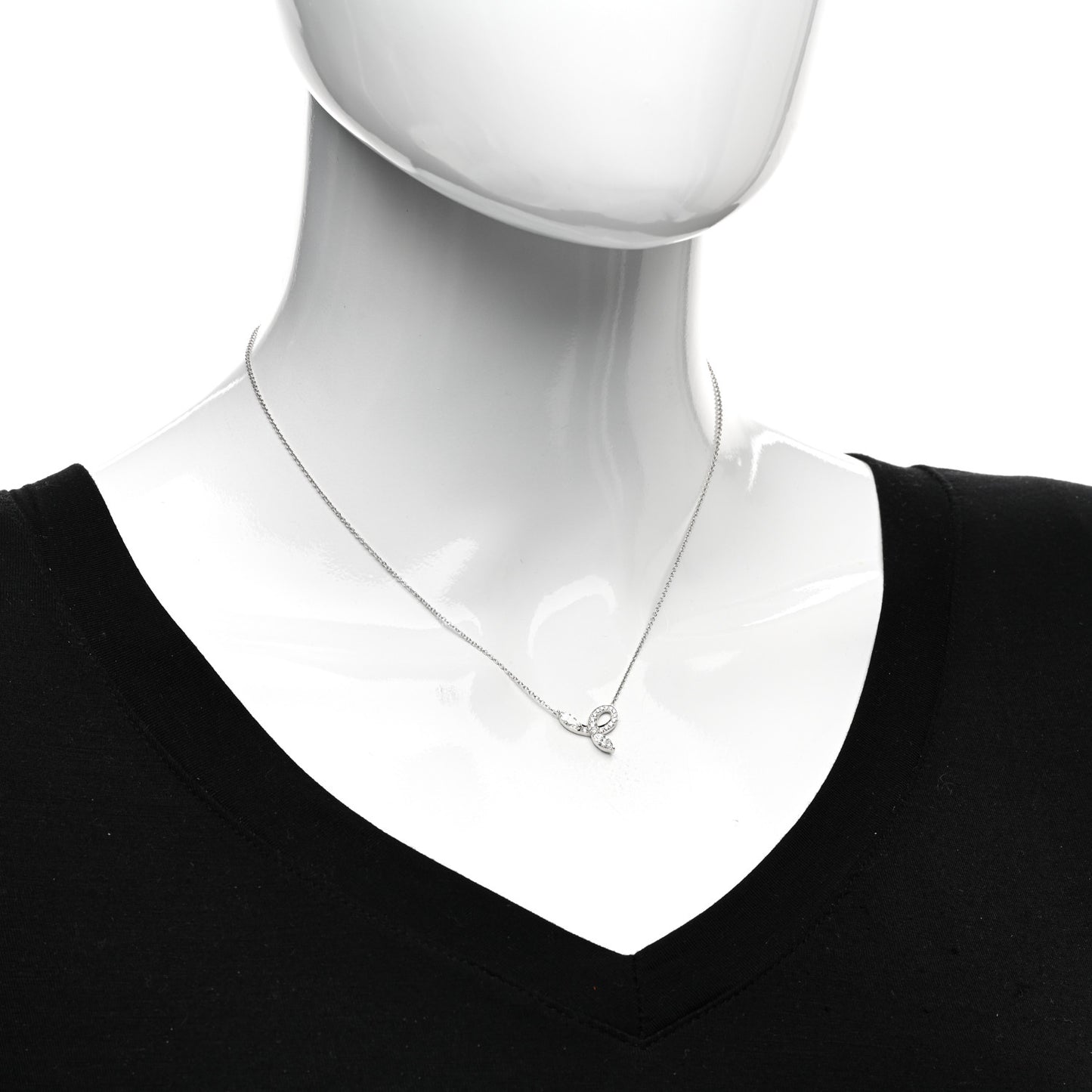 Platinum Diamond Victoria Bow Necklace