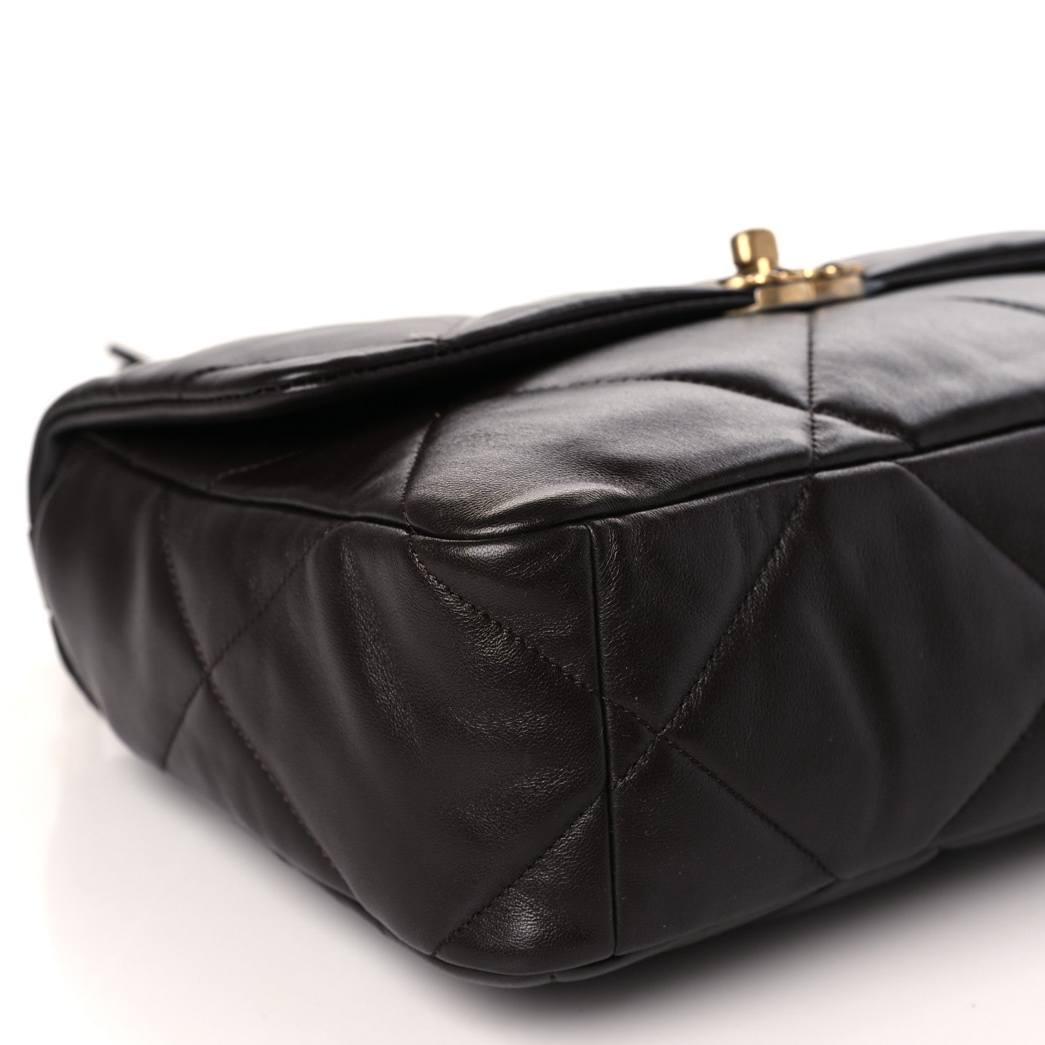Chanel Lambskin Quilted Large Chanel 19 Flap Dark Brown 8 of 9