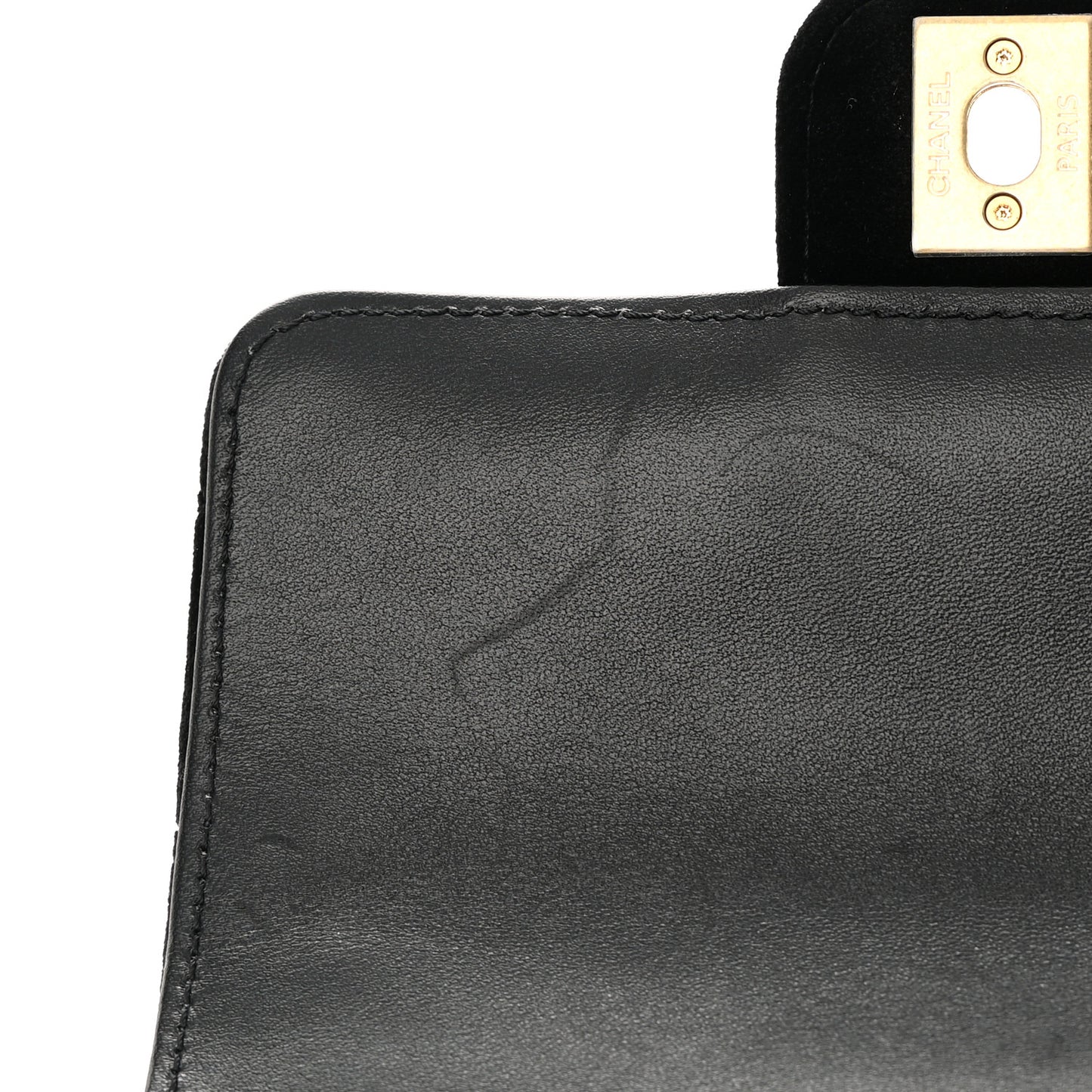 Velvet Enamel Mini Flap Black