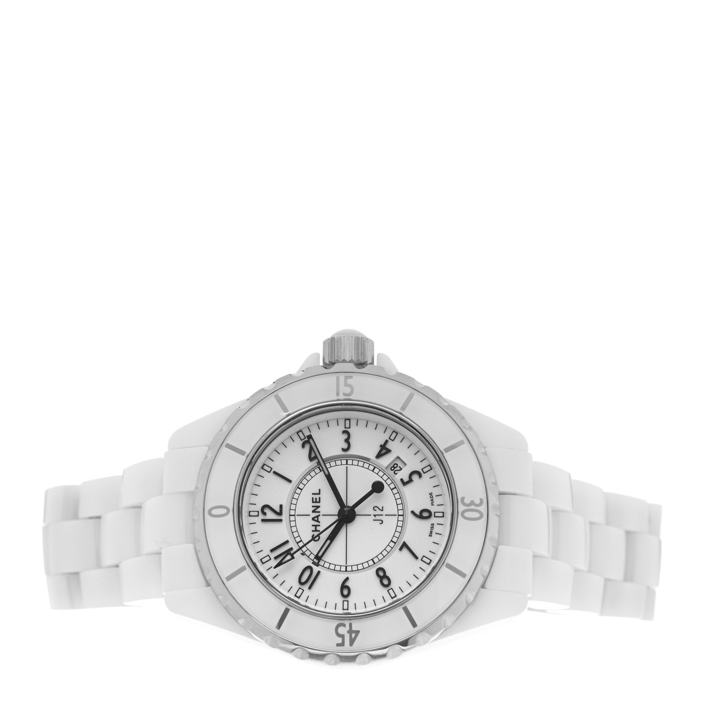 Stainless Steel Ceramic 33mm J12 Quartz Watch White