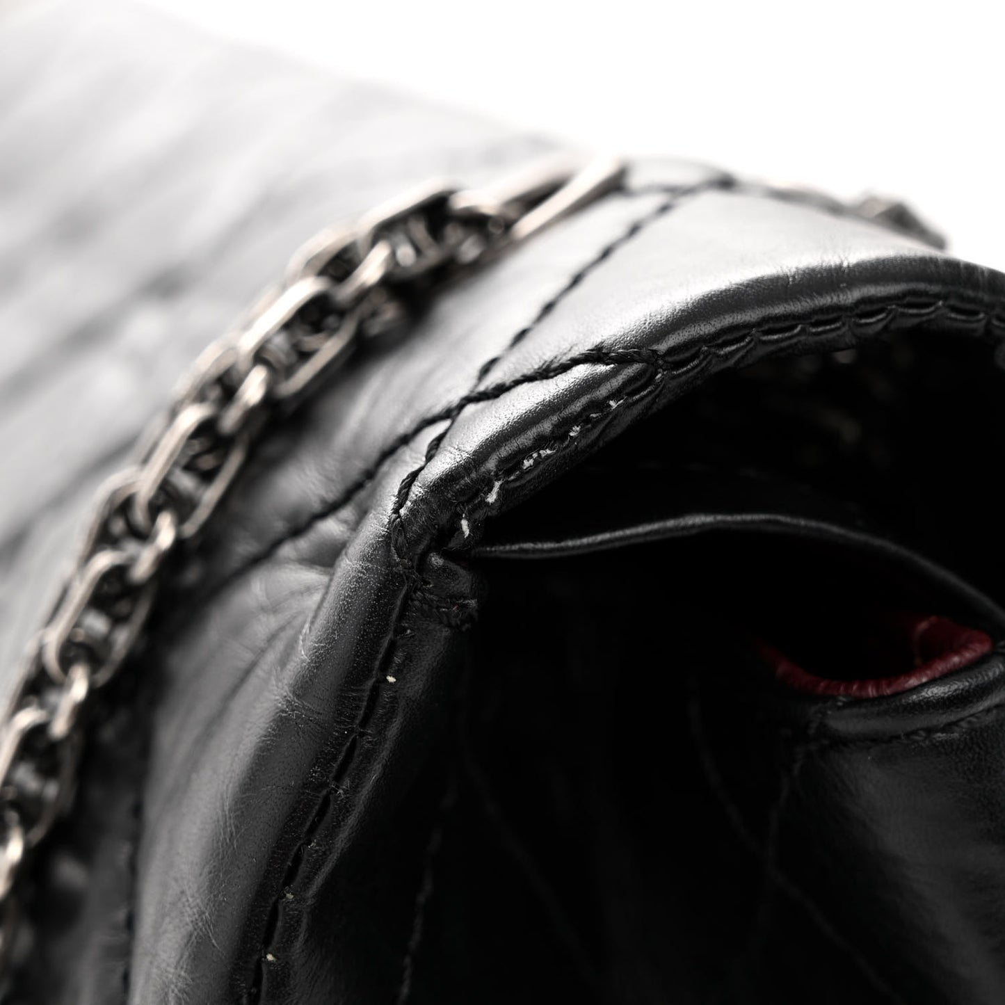 Aged Calfskin Quilted 2.55 Reissue 227 Flap Black