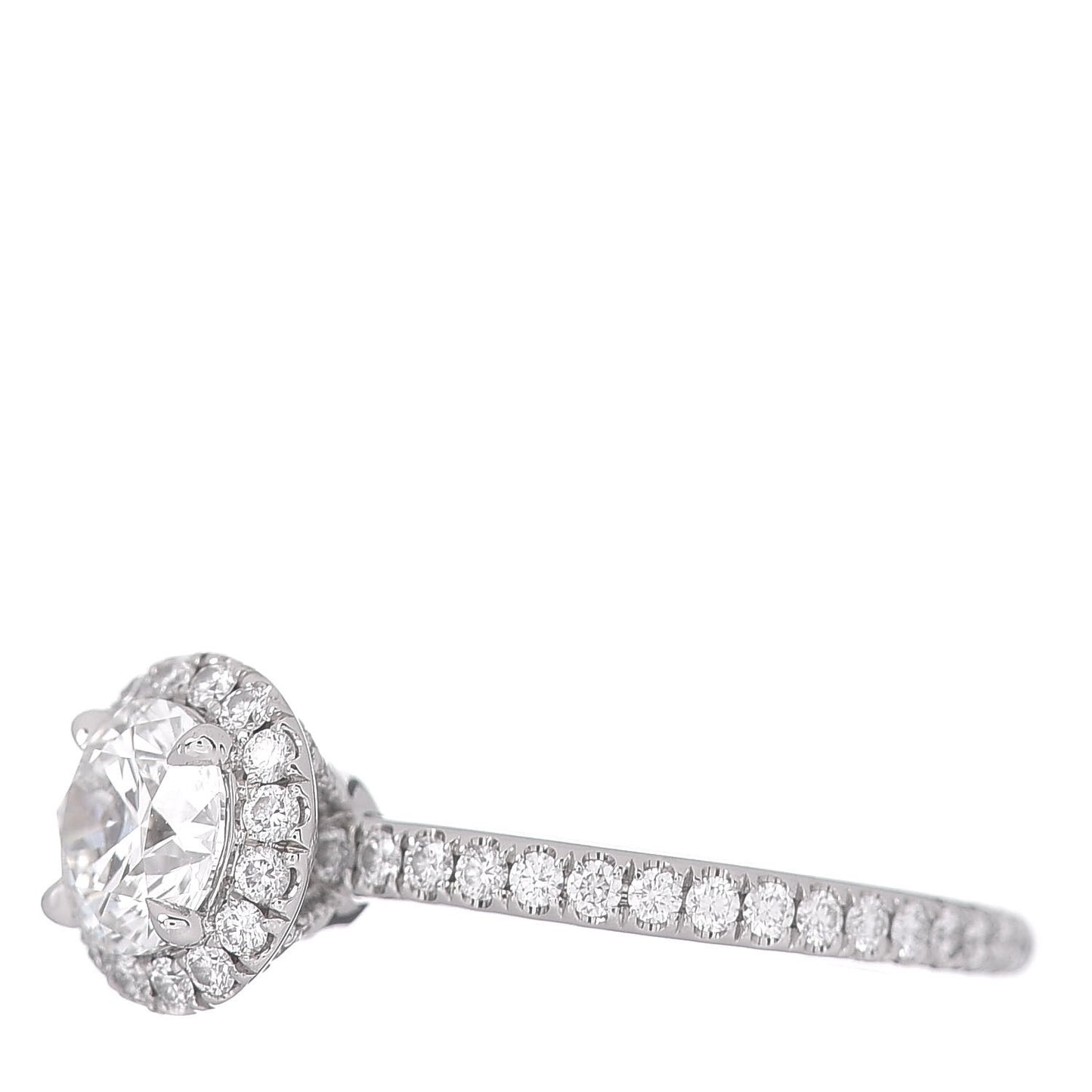 Platinum Diamond .57ct The One Round Brilliant Micropave Engagement Ring 47 4