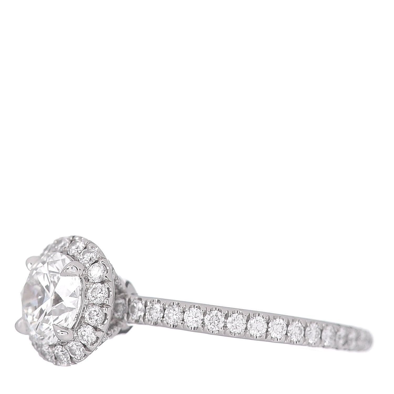 Harry Winston Platinum Diamond .57ct The One Round Brilliant Micropave Engagement Ring 47 4 3 of 6