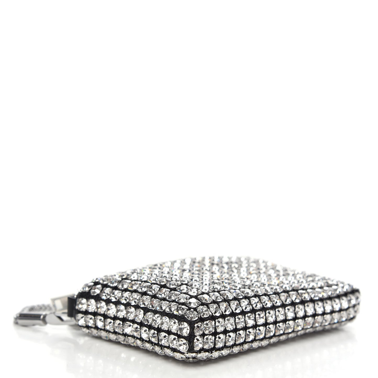 Mesh Crystal Rhinestone Nano Heiress Shoulder Bag Black Silver