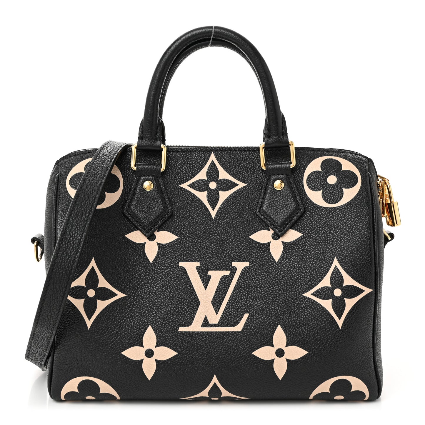 Empreinte Monogram Giant Speedy Bandouliere 25 Black Beige