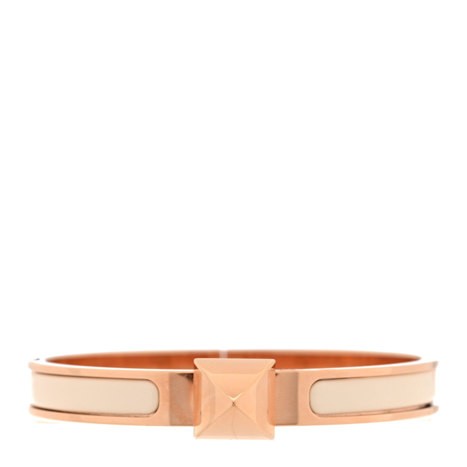 Hermes Enamel Mini Clic Medor Bracelet GM Creme 1776269 – FASHIONPHILE