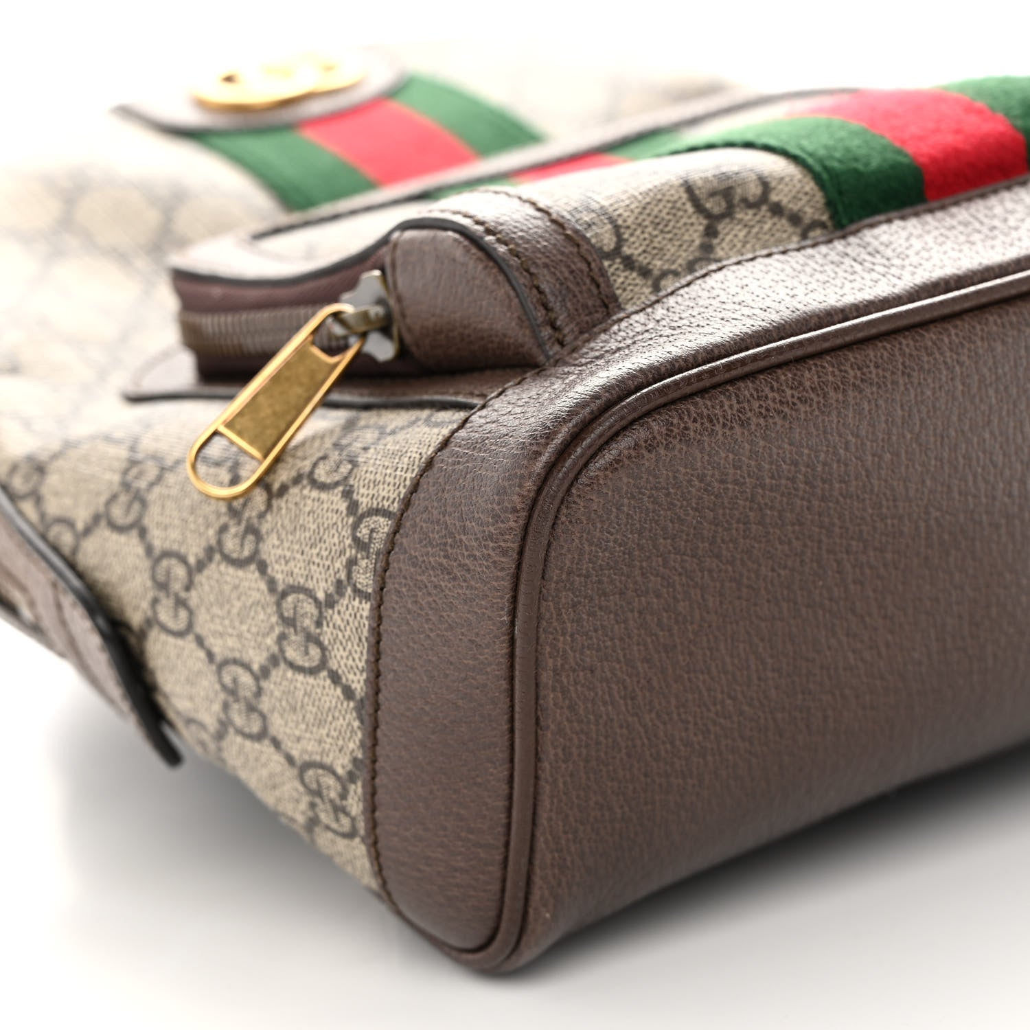 Gucci GG Supreme Monogram Calfskin Web Small Ophidia Day Backpack Beige Ebony New Acero 8 of 10