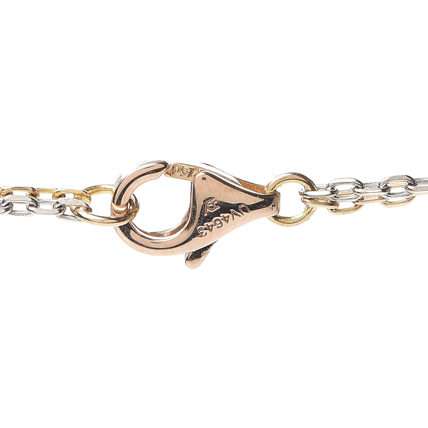 18K White Pink Gold Diamond Three Ring LOVE Pendant Necklace