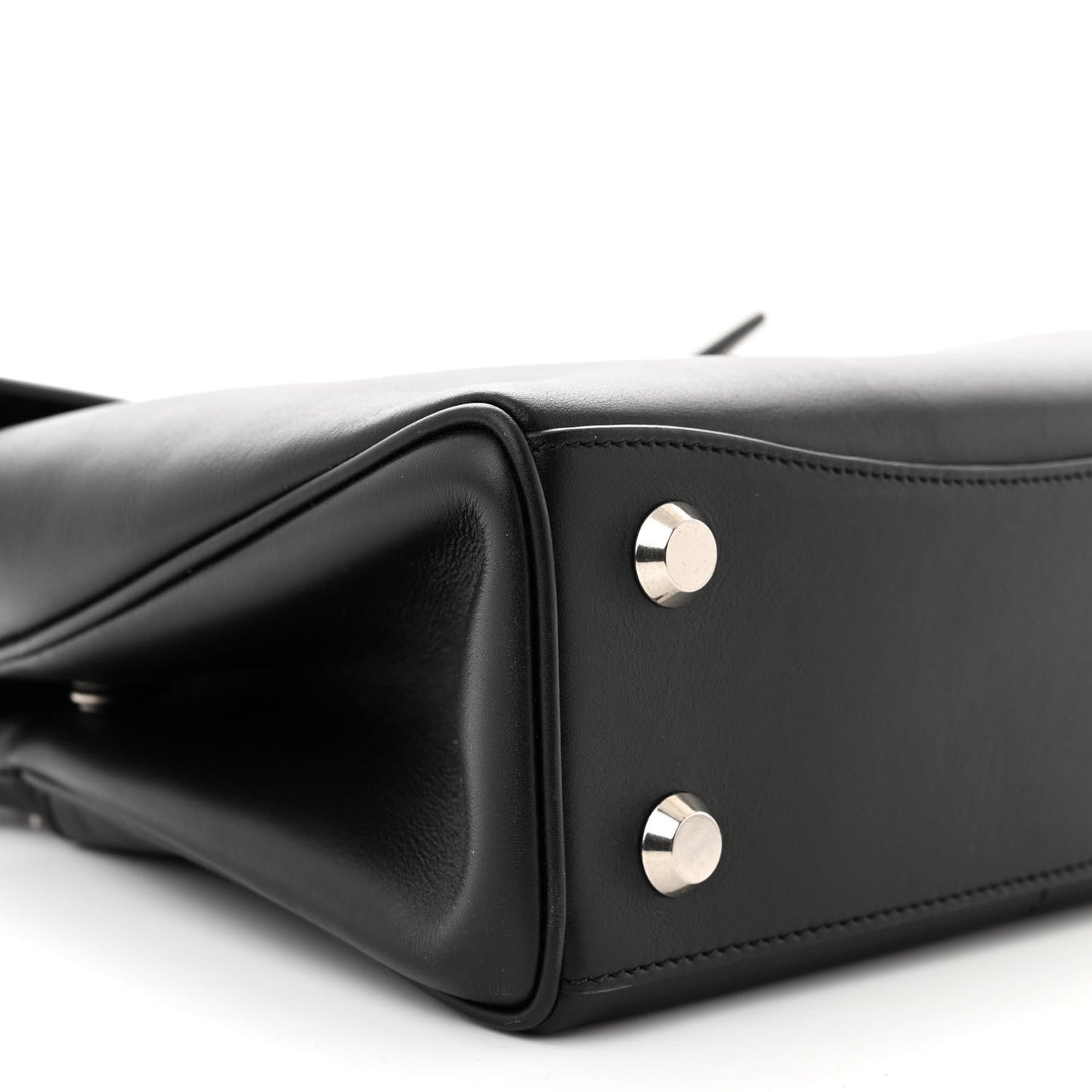 Natural Smooth Calfskin Mini Rodeo Top Handle Handbag Black