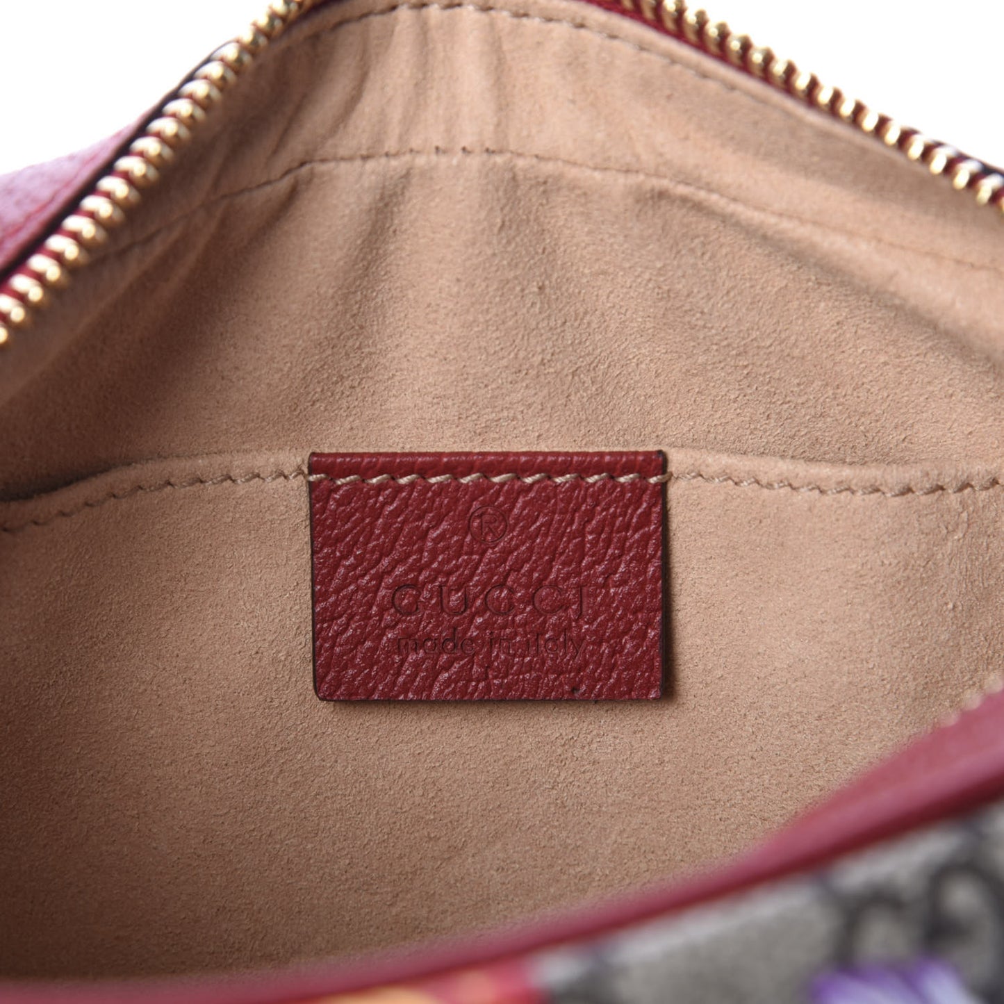 GG Supreme Monogram Flora Web Mini Ophidia Shoulder Bag Red