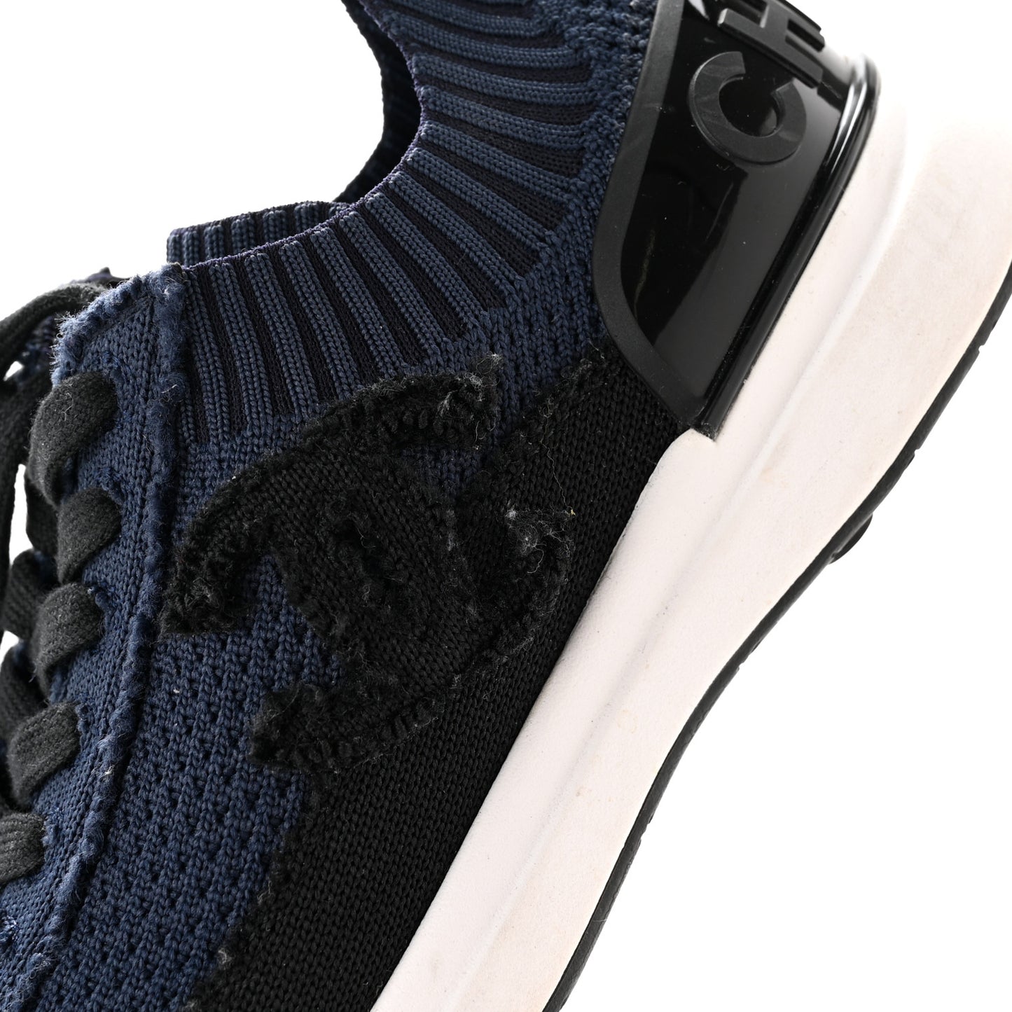 Fabric Logo Sneakers 37 Navy Black