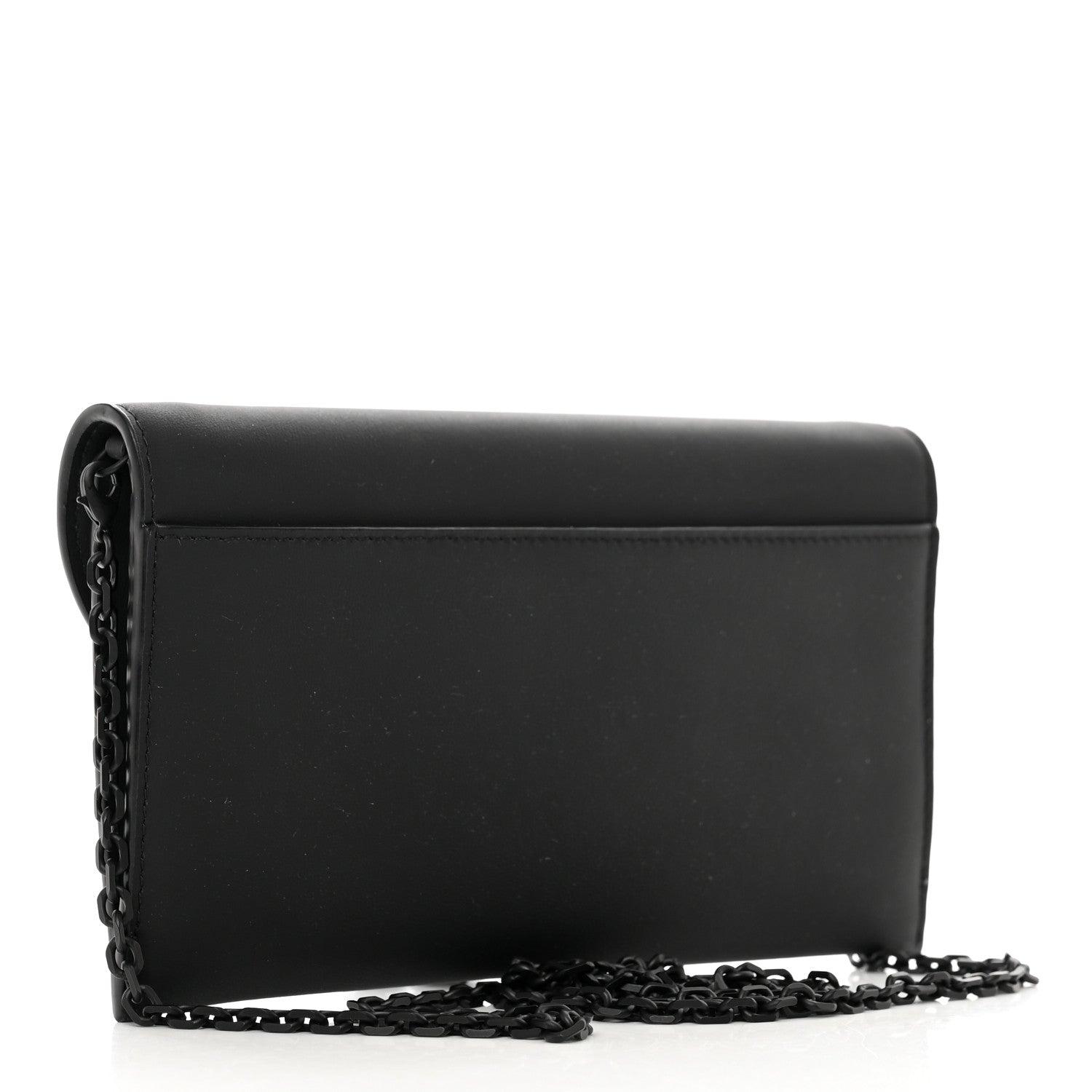 Christian Dior Ultra Matte Calfskin Saddle Chain Wallet Pouch Black 3 of 12