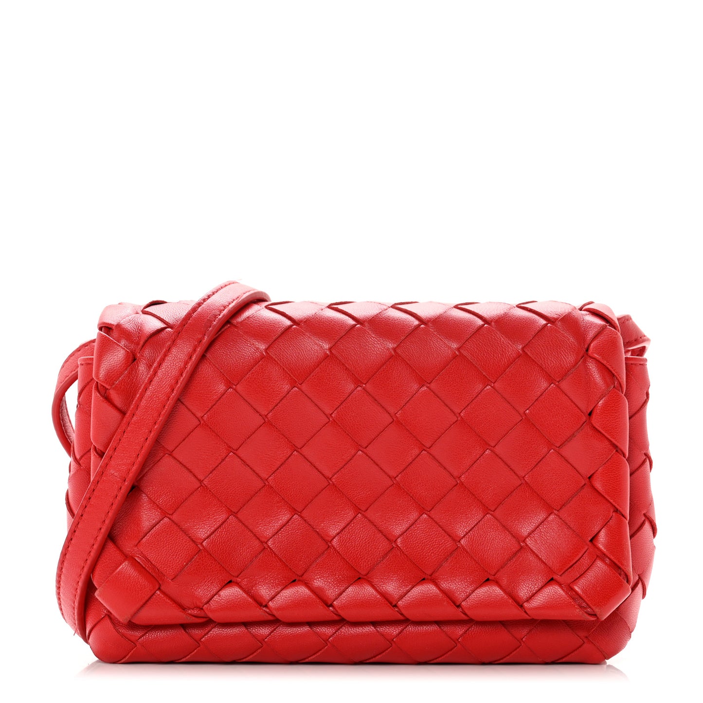 Nappa Intrecciato Mini Crossbody Red